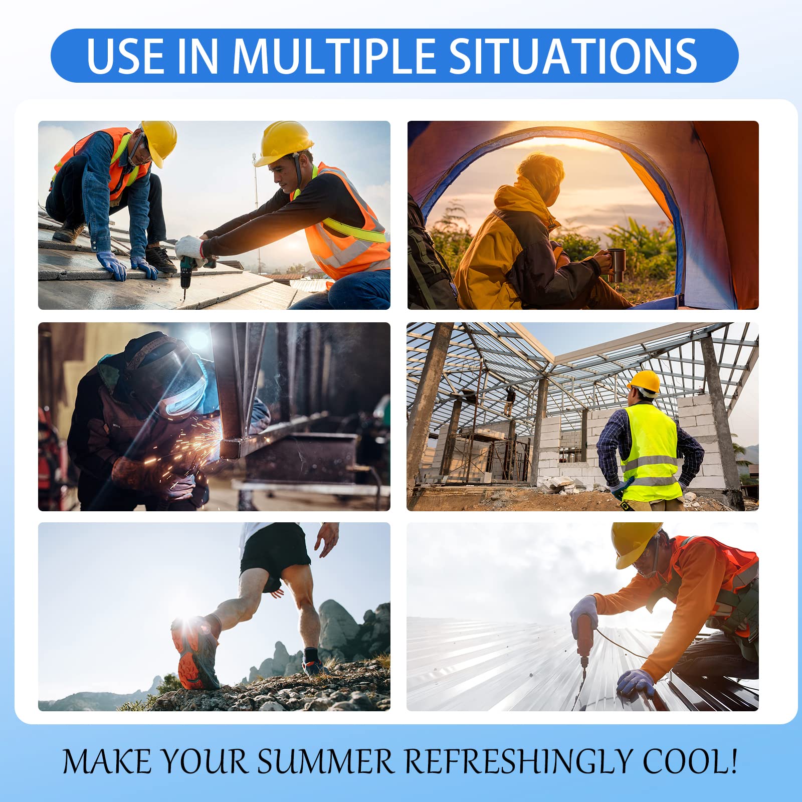 MIDIAN Air Cooling Work Vest with Smart Li-Ion Battery Pack - Breathable Summer Workwear with Built-in Fan for Outdoor Laborers - Ideal for Construction, Landscaping & Hot Warehouse Jobs