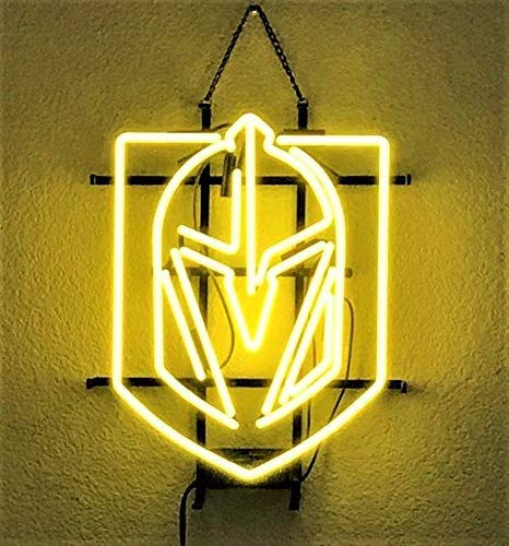 HOLTEEZ 32x24 Inch Las Vegas Golden Knights Neon Sign Light - Handcrafted Beer Bar Wall Decor for Man Cave, Pub & Home - Perfect for Game Nights & Sports Themed Parties