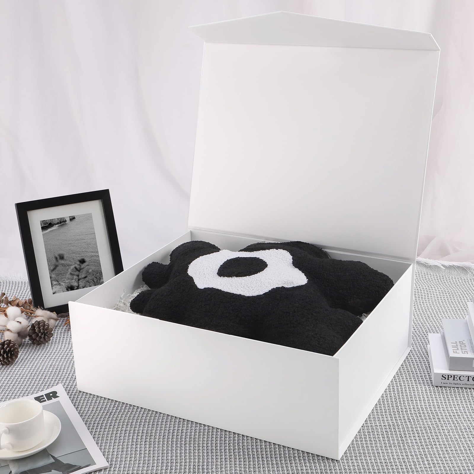 19.2x15.8x7 Inches Extra Large White Gift Box with Magnetic Closure Lid - Matte White Bridesmaid Proposal Box for Clothes, Jewelry & Large Gifts - Perfect for Weddings, Birthdays & Special Occasions