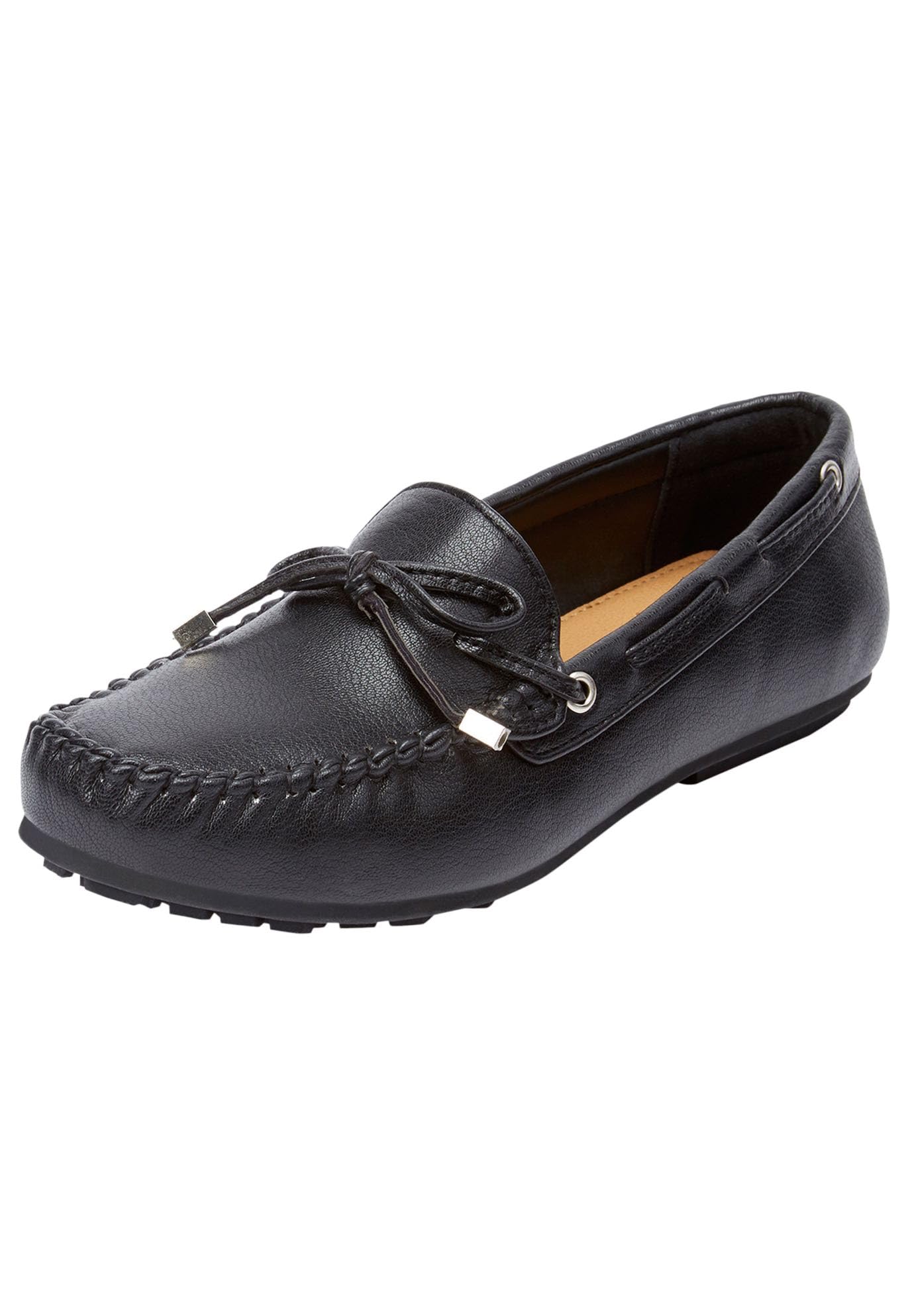 Comfortview Women's Wide Width The Ridley Flat - Comfortable Slip-On Shoes for Work, Travel & Everyday Wear