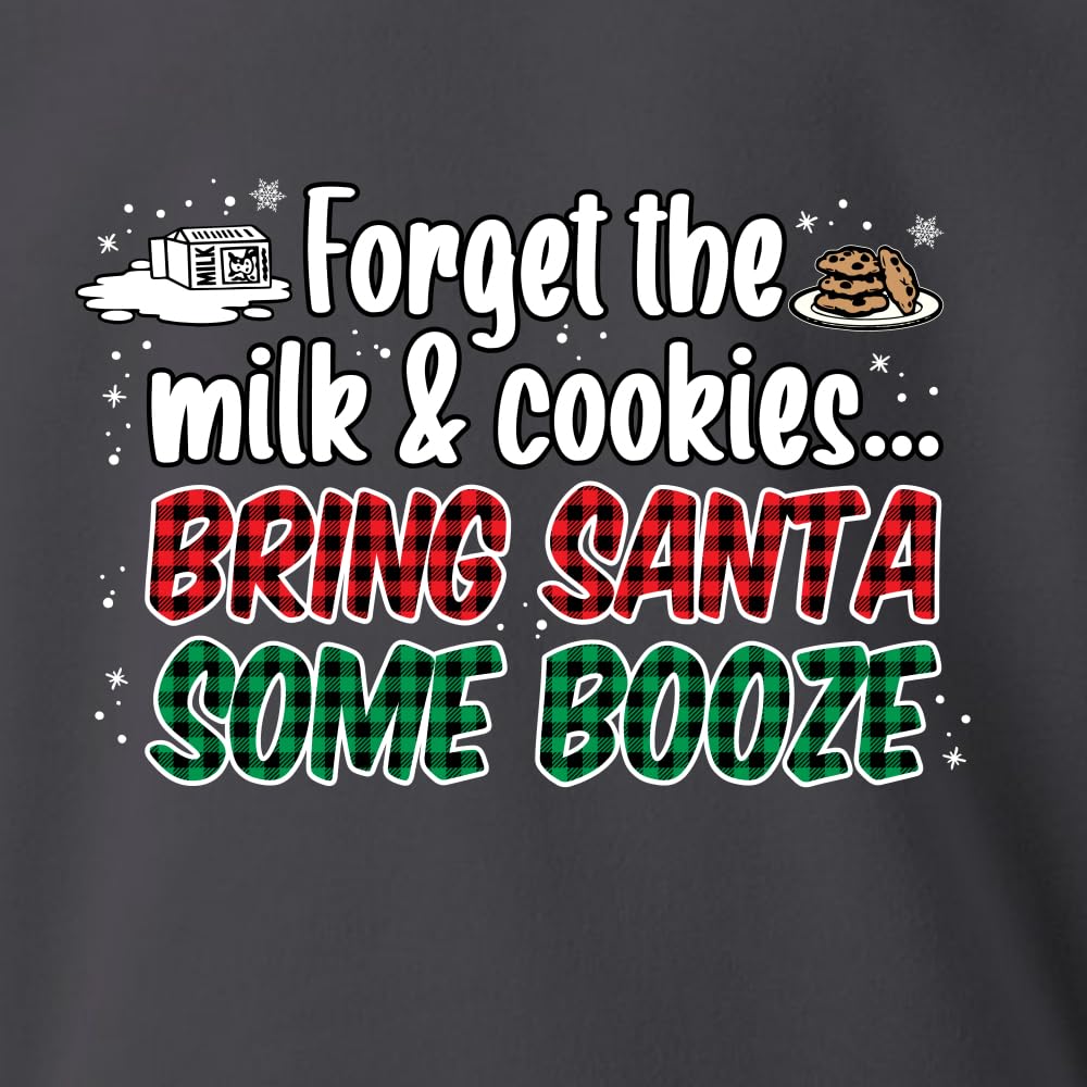 Wild Bobby Santa Booze Graphic Sweatshirt - Funny Christmas Unisex Crewneck Pullover for Holiday Parties & Gifts