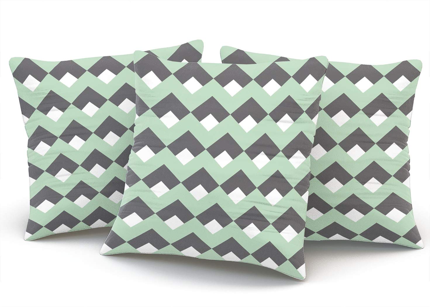 Zigzag Chevron Decorative Pillow Covers 18x18 Inch - Reversible Square Throw Pillow Cases for Sofa, Bed & Home Decor