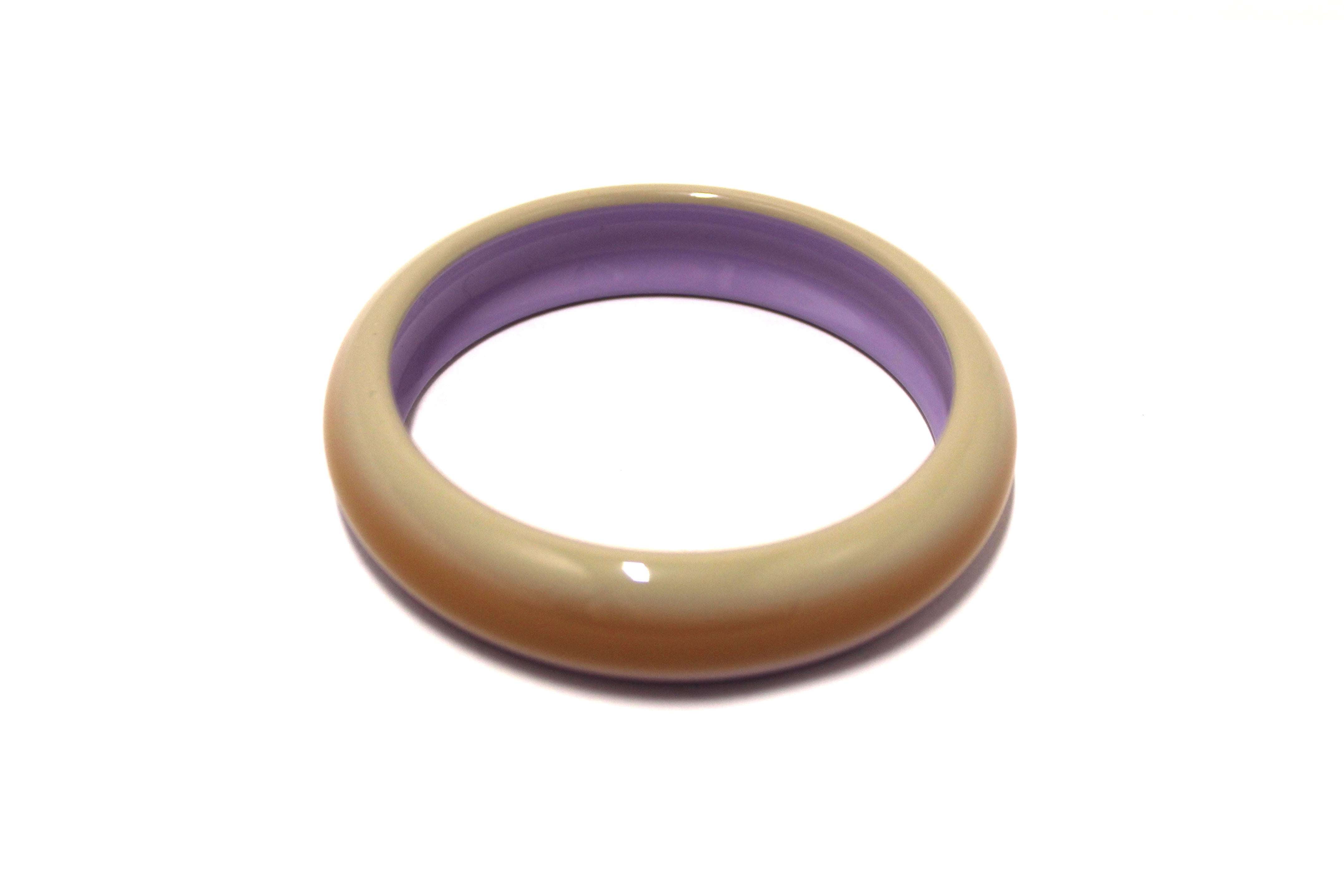Authentic Hermes Lacquered Wood Fusion Lilac Bangle Bracelet for Women | Luxury Fashion Jewelry Gift for Her | Perfect for Parties, Weddings & Special Occasions