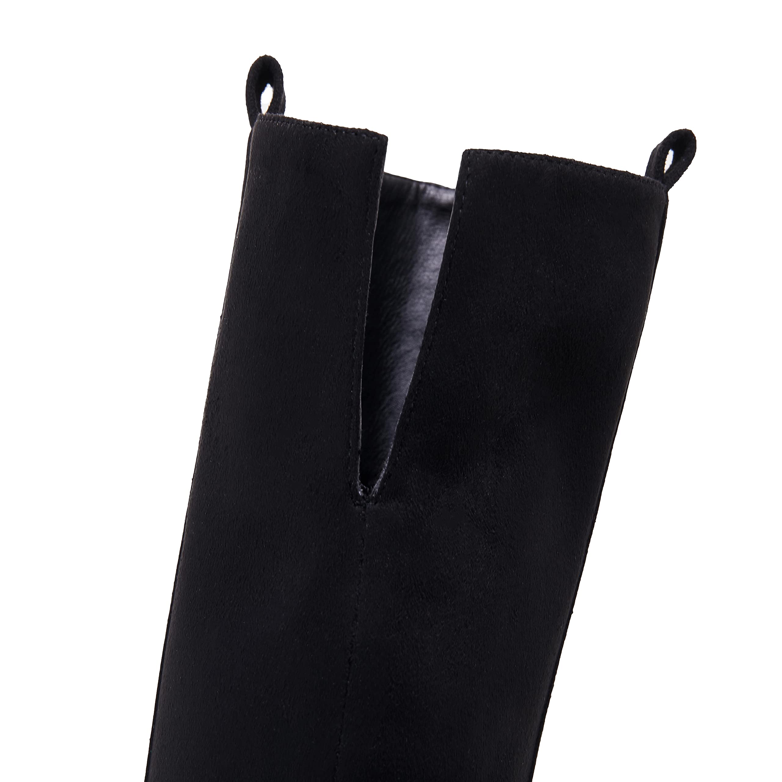 Ermonn Women's Faux Suede Knee High Boots with Side Zipper - Chunky Heel Winter Boots for Women | Stretchable & Comfortable | Perfect for Snow, Cold Weather & Fashion Outfits