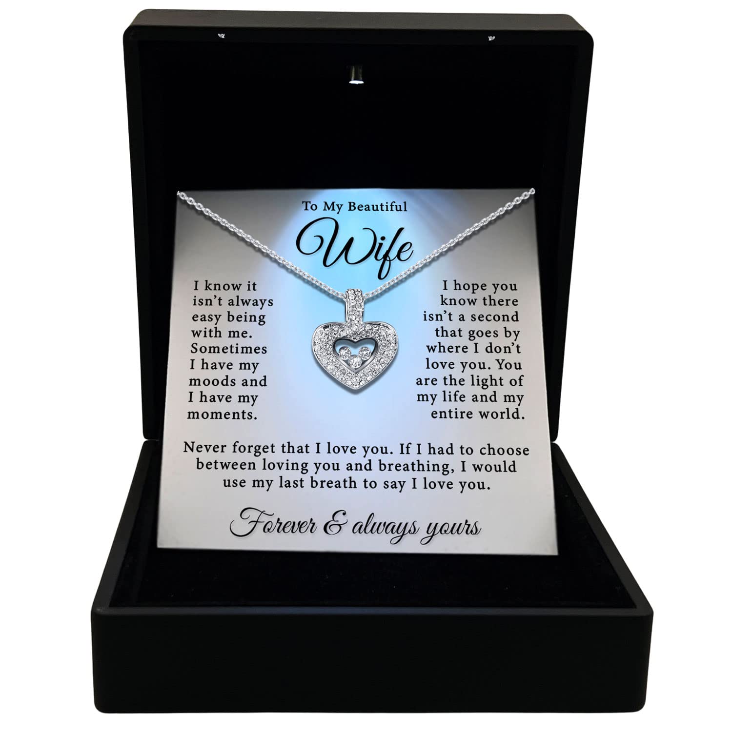 TRYNDI Elegant Heart Necklace - Romantic Jewelry Gift for Wife, Girlfriend, Her | Perfect for Christmas, Anniversary, Birthday | Everyday Wear & Special Occasions
