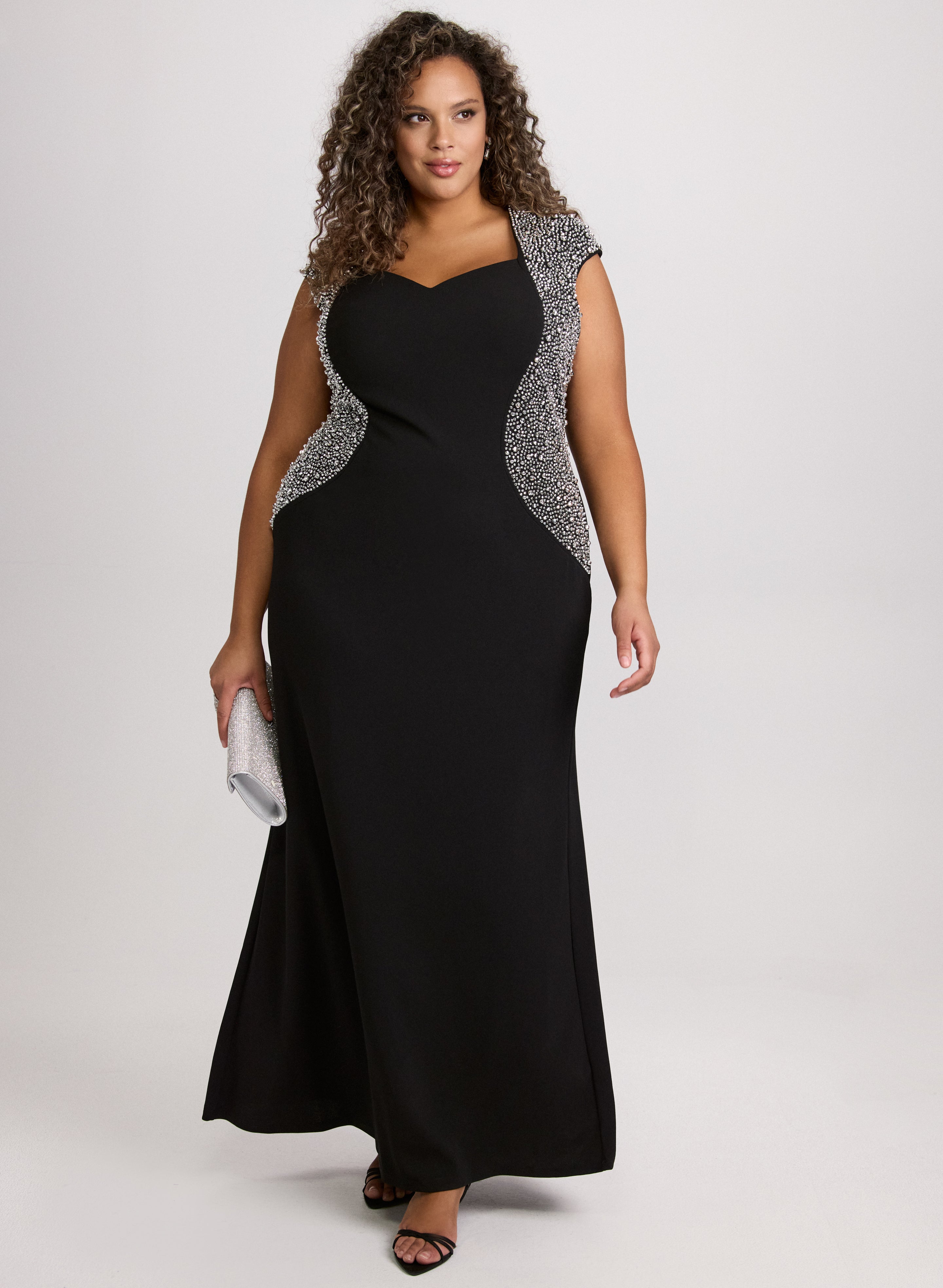 Elegant Crystal Embellished Party Dress for Women - Perfect for Evening Gala, Wedding Guest & Special Occasions