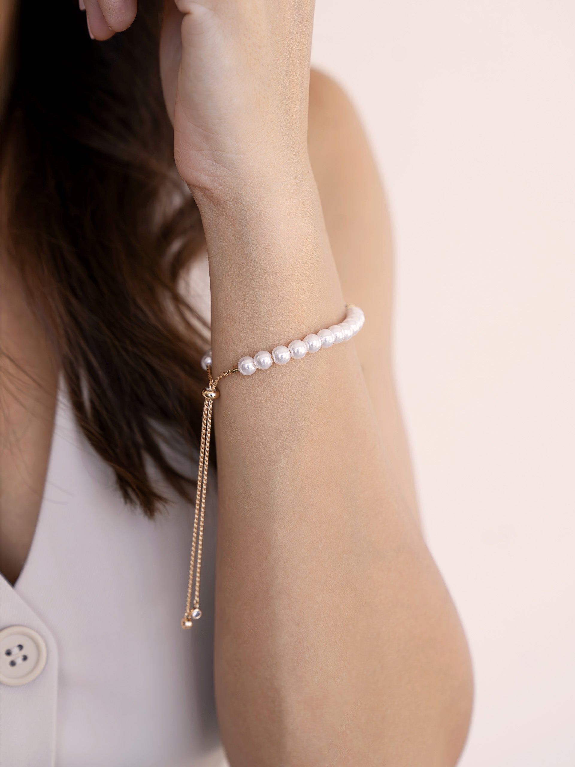 Pearl Adjustable Bracelet for Women - Elegant Stretchable Pearl Jewelry for Daily Wear & Special Occasions