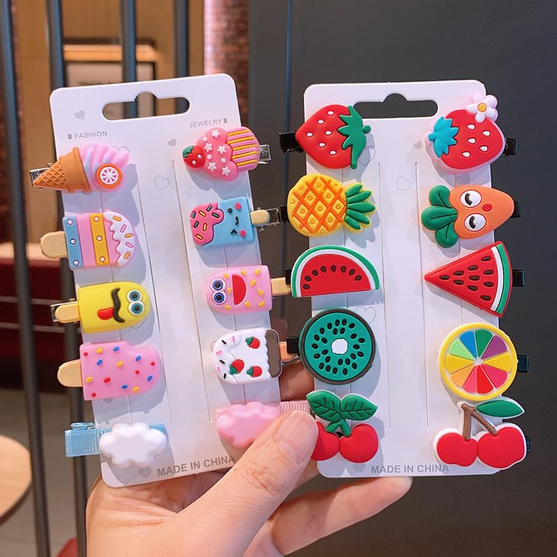 FAVELA™ 20-Pack Mini Emoji & Cartoon Hair Clips for Kids - Cute Smiley Face Barrettes for Girls & Toddlers - Fun Hair Accessories for School, Parties & Daily Styling