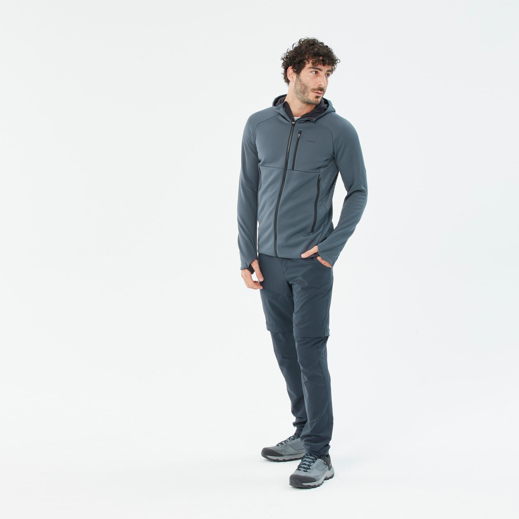 Quechua Men's MH520 Hooded Fleece Jacket for Hiking & Outdoor Adventures - Warm & Comfortable for Camping, Trekking & Winter Sports
