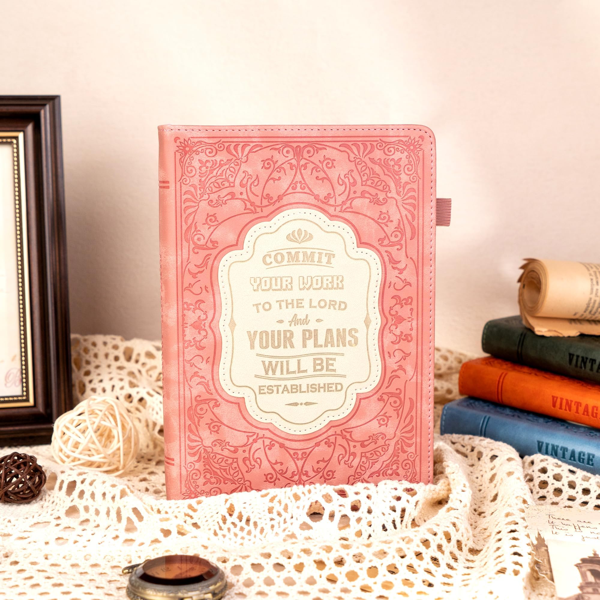 Bible Study Journal Notebook for Women - 256 Pages A5 Christian Journal with Sermon Notes, Church Notes & Writing Diary - Perfect for Bible Study, Prayer Journaling & Note Taking - Pink