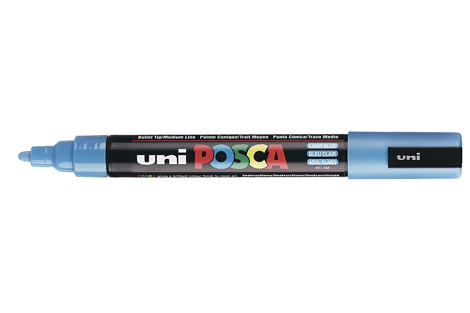 UNI-BALL POSCA PC-5M Water-Based Paint Marker Pen - Light Blue (Set of 3) - Perfect for DIY Crafts, Rock Painting, and Art Projects