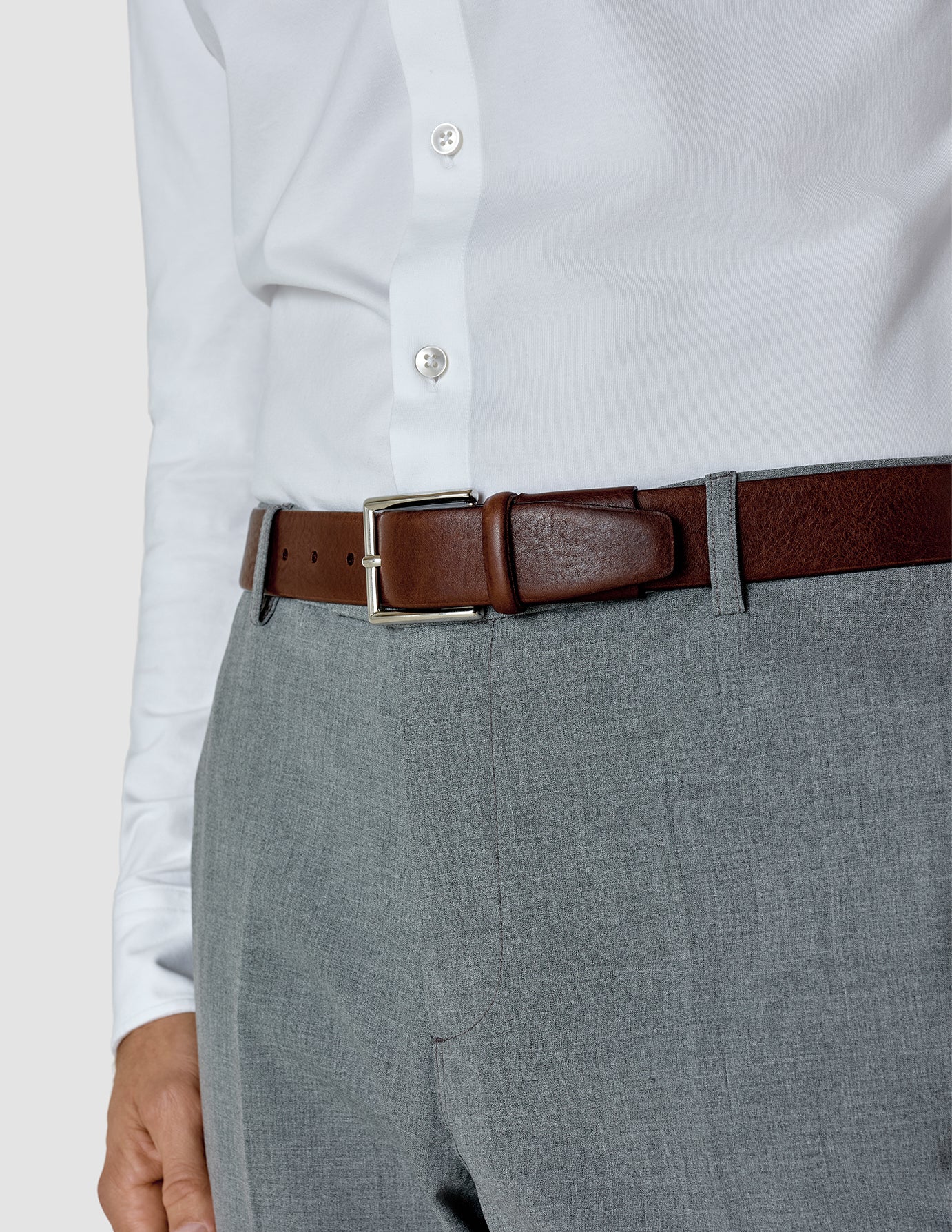 Premium Elastic Leather Belt for Men & Women - Adjustable Dark Brown Waist Belt - Perfect for Casual, Office & Formal Wear