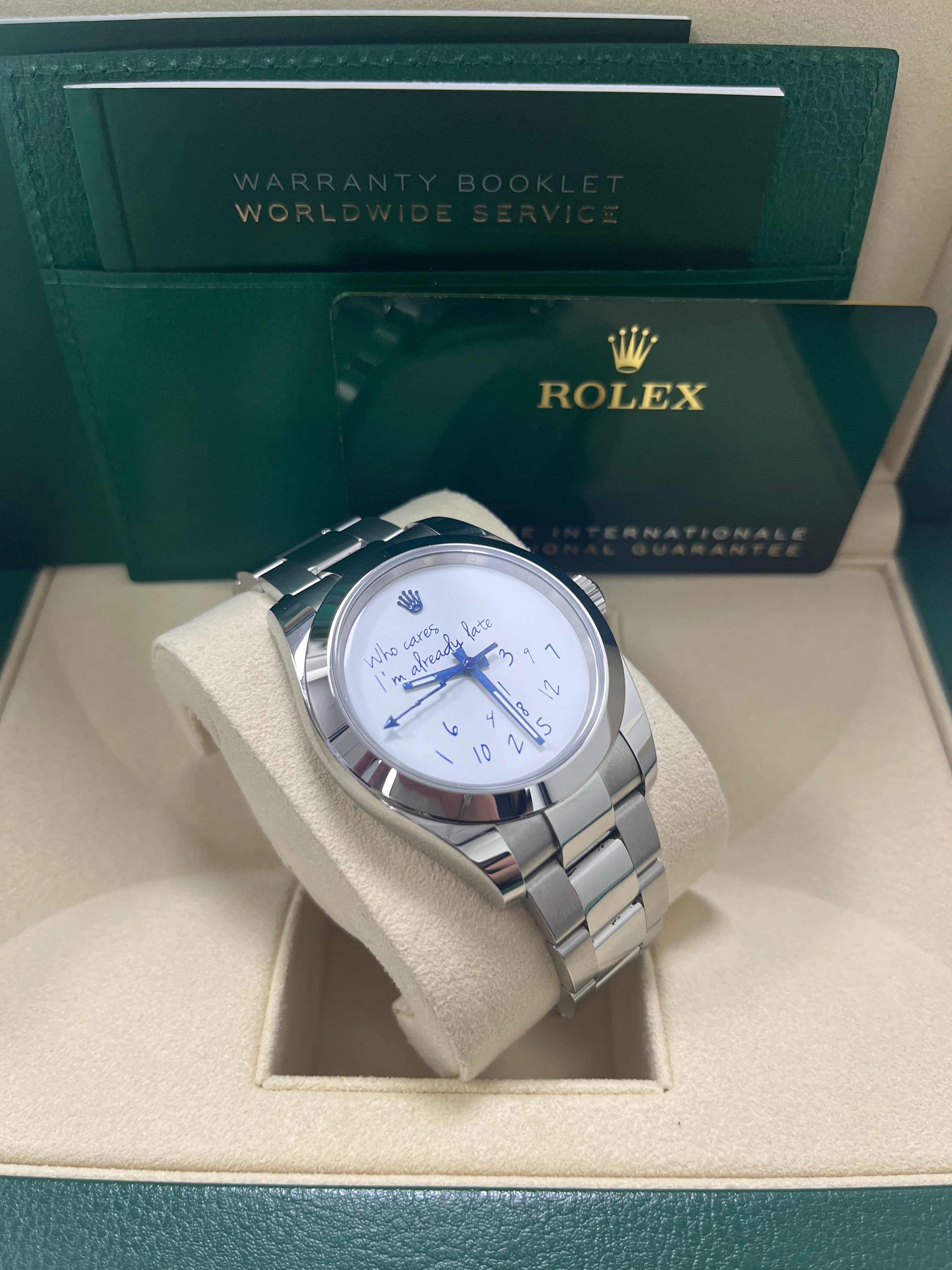 Rolex Steel Milgauss 116400GV Watch with Green Crystal - Custom Made Time Dial for Men, Luxury Sports & Everyday Wear