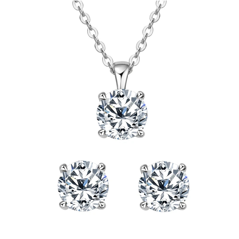 Diamond Jewelry Set for Women - Elegant Diamond Necklace, Earrings & Ring Gift Set | Perfect for Weddings, Anniversaries & Special Occasions