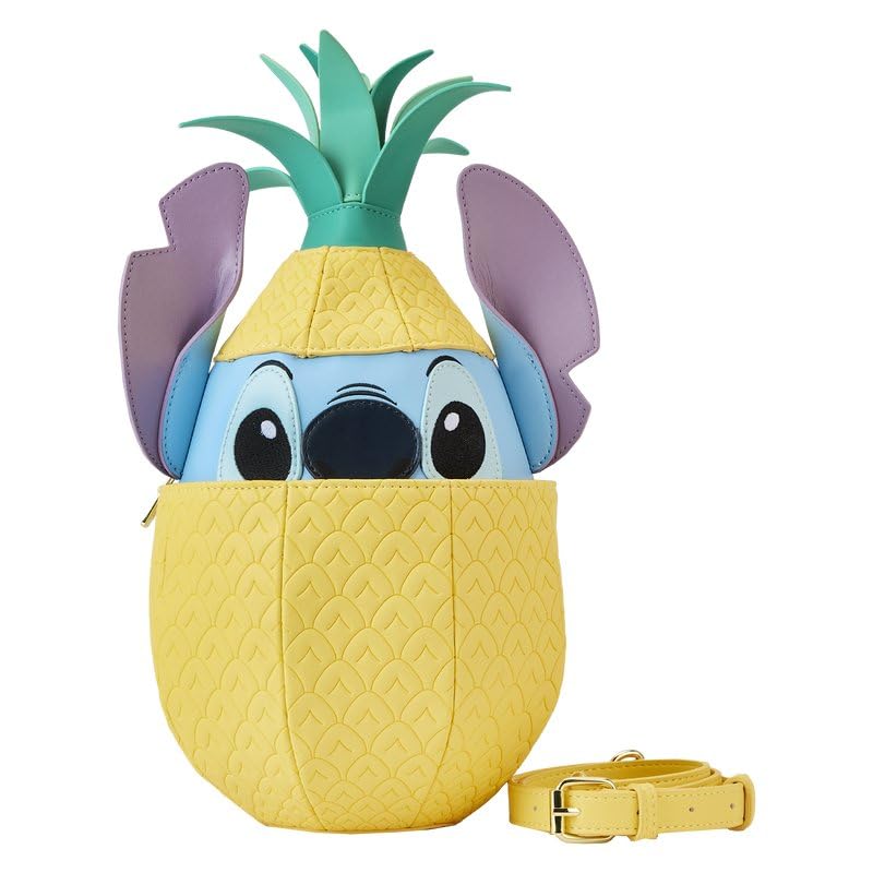 Loungefly Stitch Shoppe Disney Lilo & Stitch Pineapple Crossbody Bag for Women - Cute Figural Purse for Disney Fans, Theme Parks & Summer Outfits