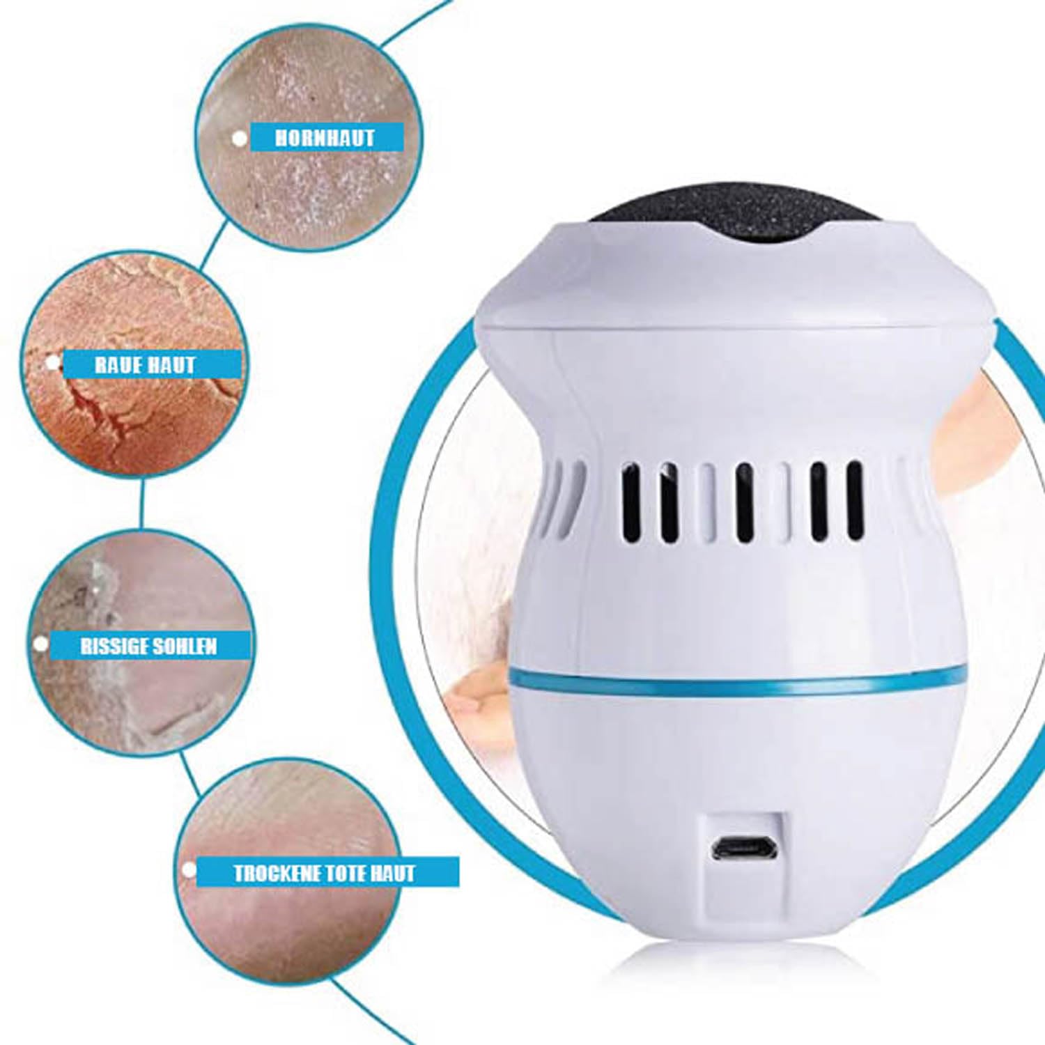 Electric Callus Remover for Feet - Rechargeable Pedicure Tool with 6 Attachments | Professional Foot Care Device for Callus & Dead Skin Removal | Perfect for Home Pedicure & Soft Smooth Feet