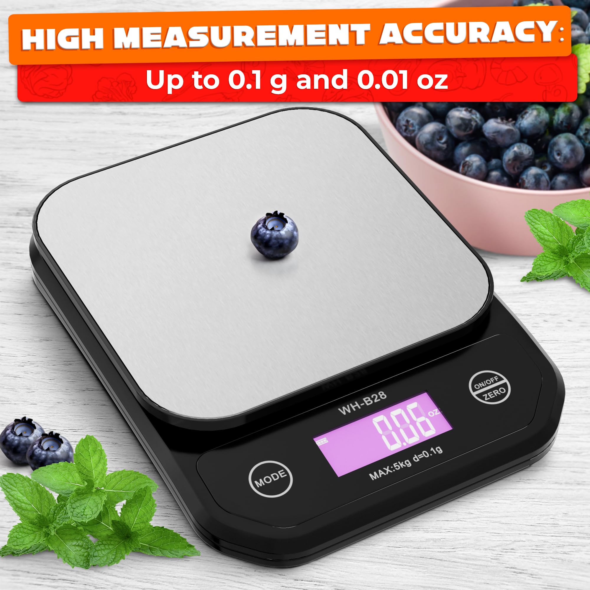 5kg Digital Kitchen Scale for Baking & Sourdough | Precise Food Weighing