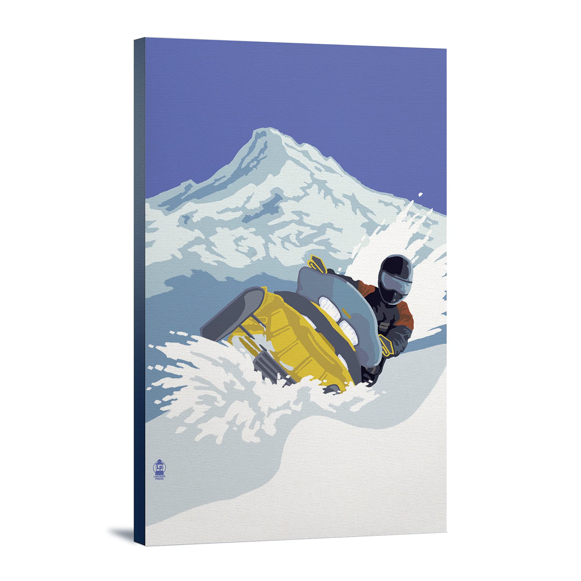 Lantern Press Snowmobile Wall Art - 16x24 Wrapped Canvas Print for Home & Office Decor - Perfect for Living Room, Bedroom or Cabin