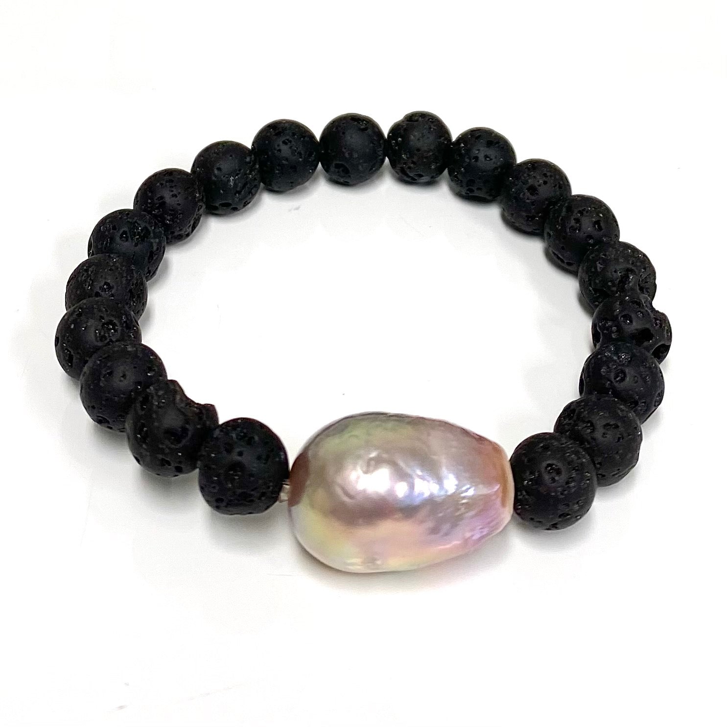 Edison Pearl & Gemstone Stretchy Bracelet (B538) - Elegant Handmade Jewelry for Women, Perfect for Parties, Weddings & Everyday Wear