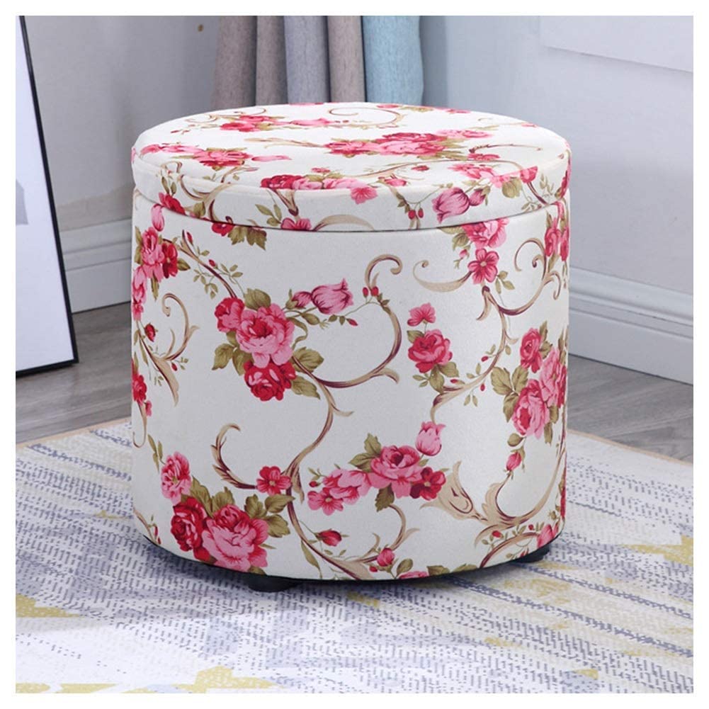 NMDCDH Fabric Storage Bench - Wooden Shoe Bench with Seat, Footstool & Ottoman for Living Room, Bedroom, Entryway - Multi-Functional Storage Stool for Shoes, Blankets & Home Organization (Color #2)