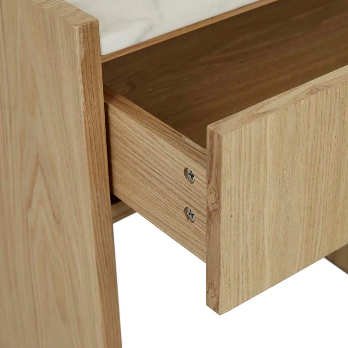 Globe West Elsie Bedside Table - Modern Nightstand with Storage Drawer for Bedroom, Living Room & Office - Stylish Wooden End Table with Shelf