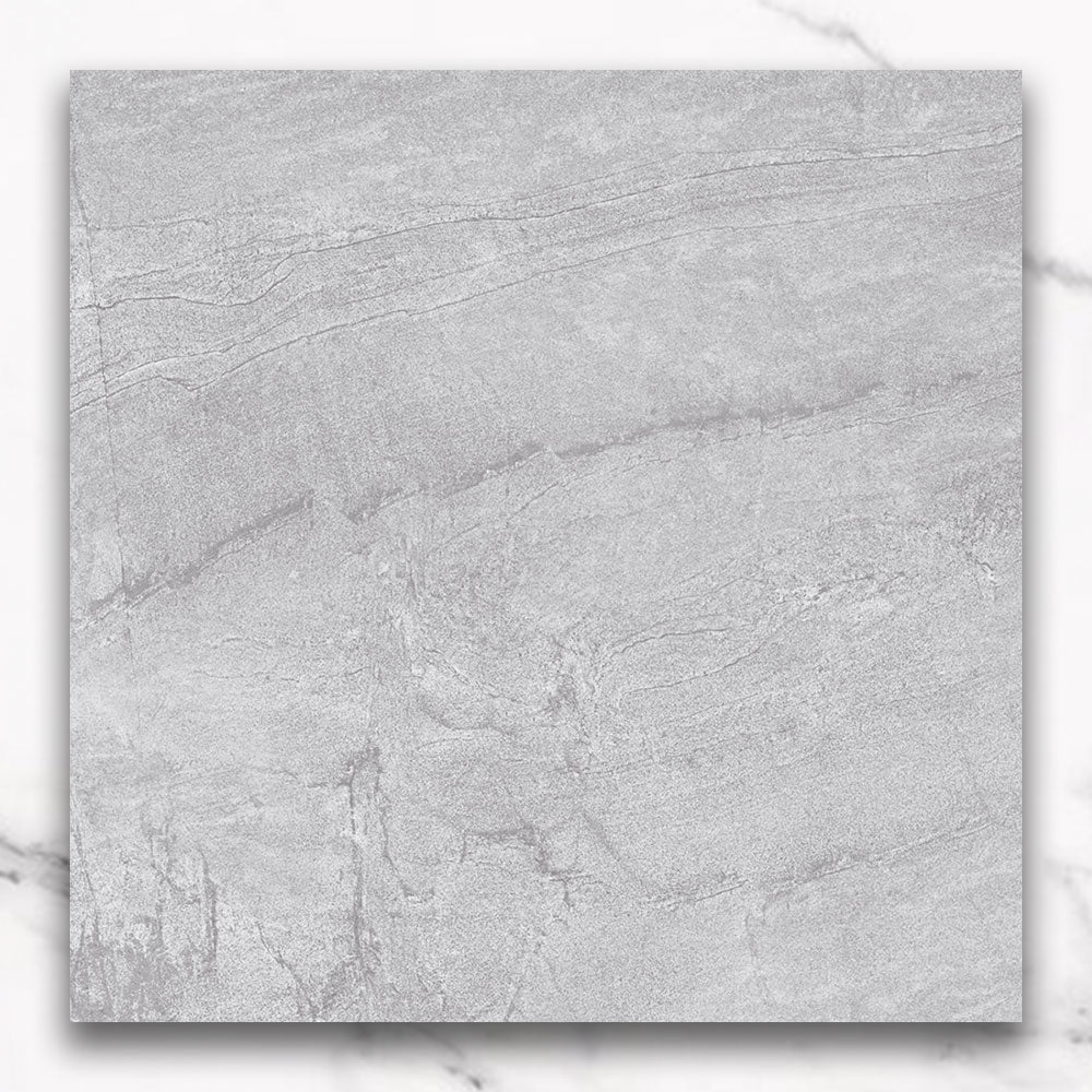Mondial Light Grey 600x600 Stone Look Lappato Porcelain Tile - Premium Floor and Wall Tile for Living Room, Kitchen, Bathroom, and Commercial Spaces
