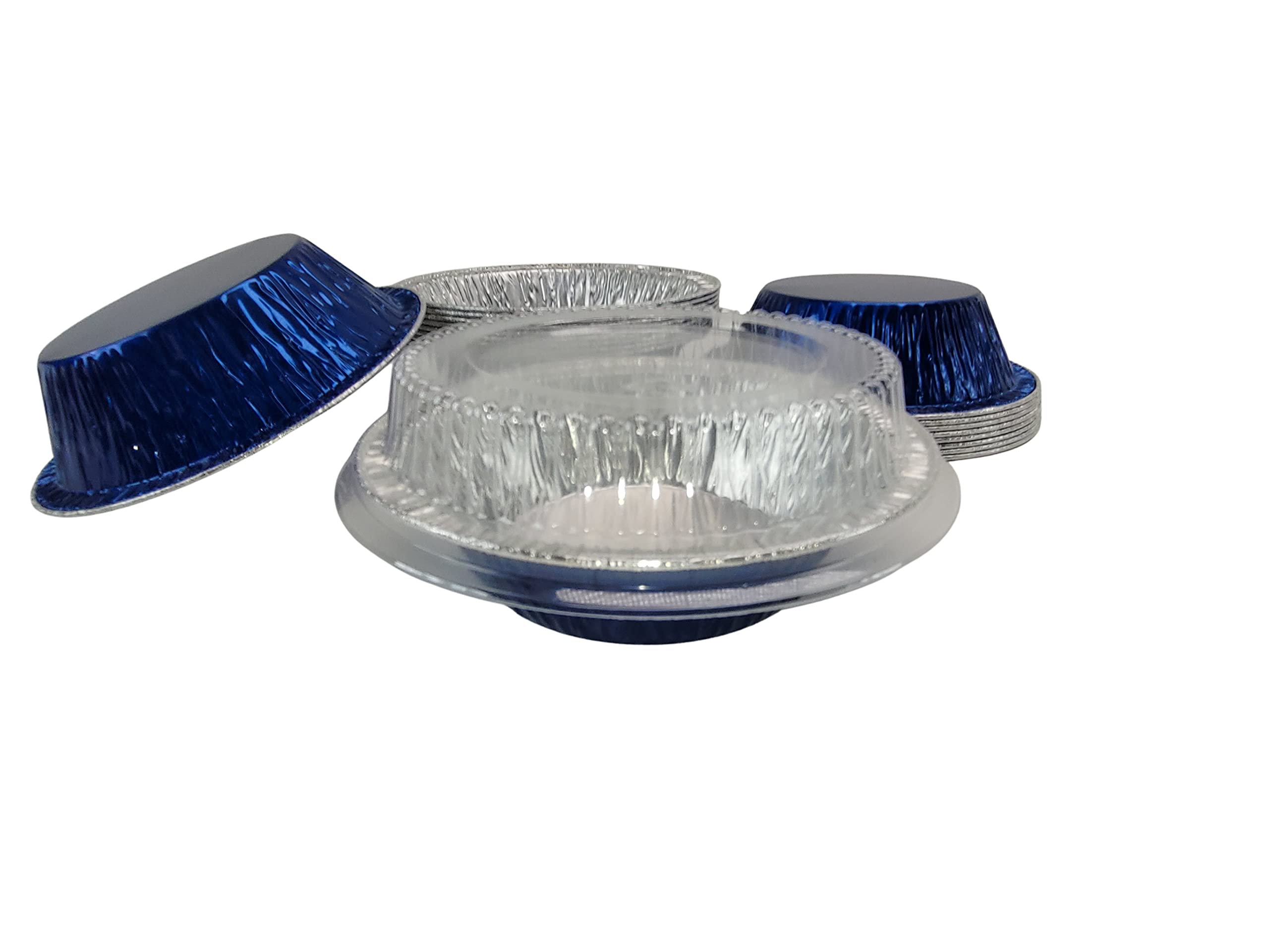 Premium 5 Inch Mini Pie Tins with Lids - Reusable Aluminum Baking Pans for Pies, Tarts, Cobblers & Cakes - Professional & Home Kitchen Essential (1000-Pack, Blue) - Perfect for Holiday Baking, Party Desserts & Meal Prep