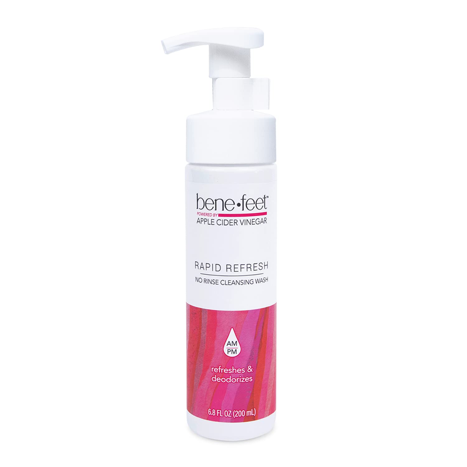 No Rinse Cleansing Foam Wash - Apple Cider Vinegar & Peppermint Oil Formula for Instant Foot Refresh & Odor Control, 6.8oz Travel Size - Perfect for Gym, Travel, and Active Lifestyles