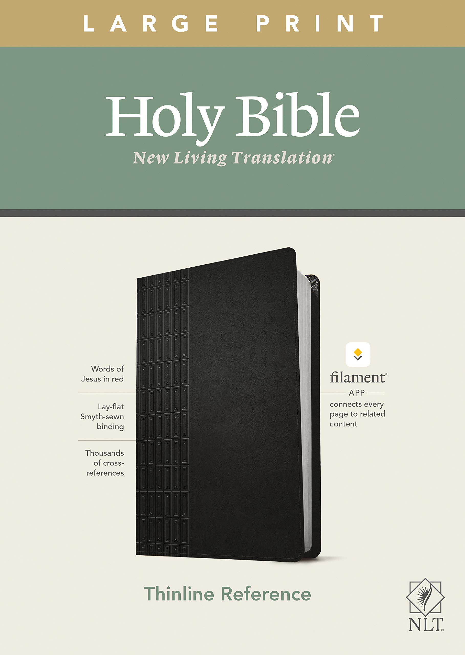 NLT Large Print Thinline Bible - LeatherLike Cover for Easy Reading & Devotion