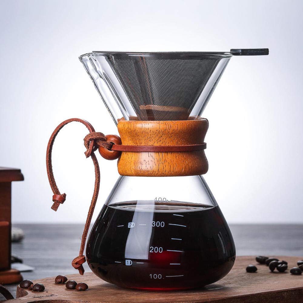 Premium French Press Coffee Maker with Heat-Resistant Borosilicate Glass Pot, Anti-Scalding Wooden Handle - Perfect for Home, Office & Camping Brewing