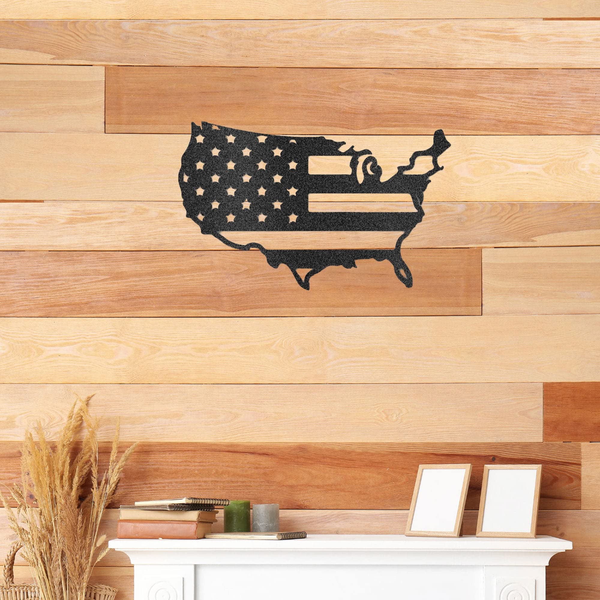 USA Flag Indoor Outdoor Steel Wall Sign Art - 24