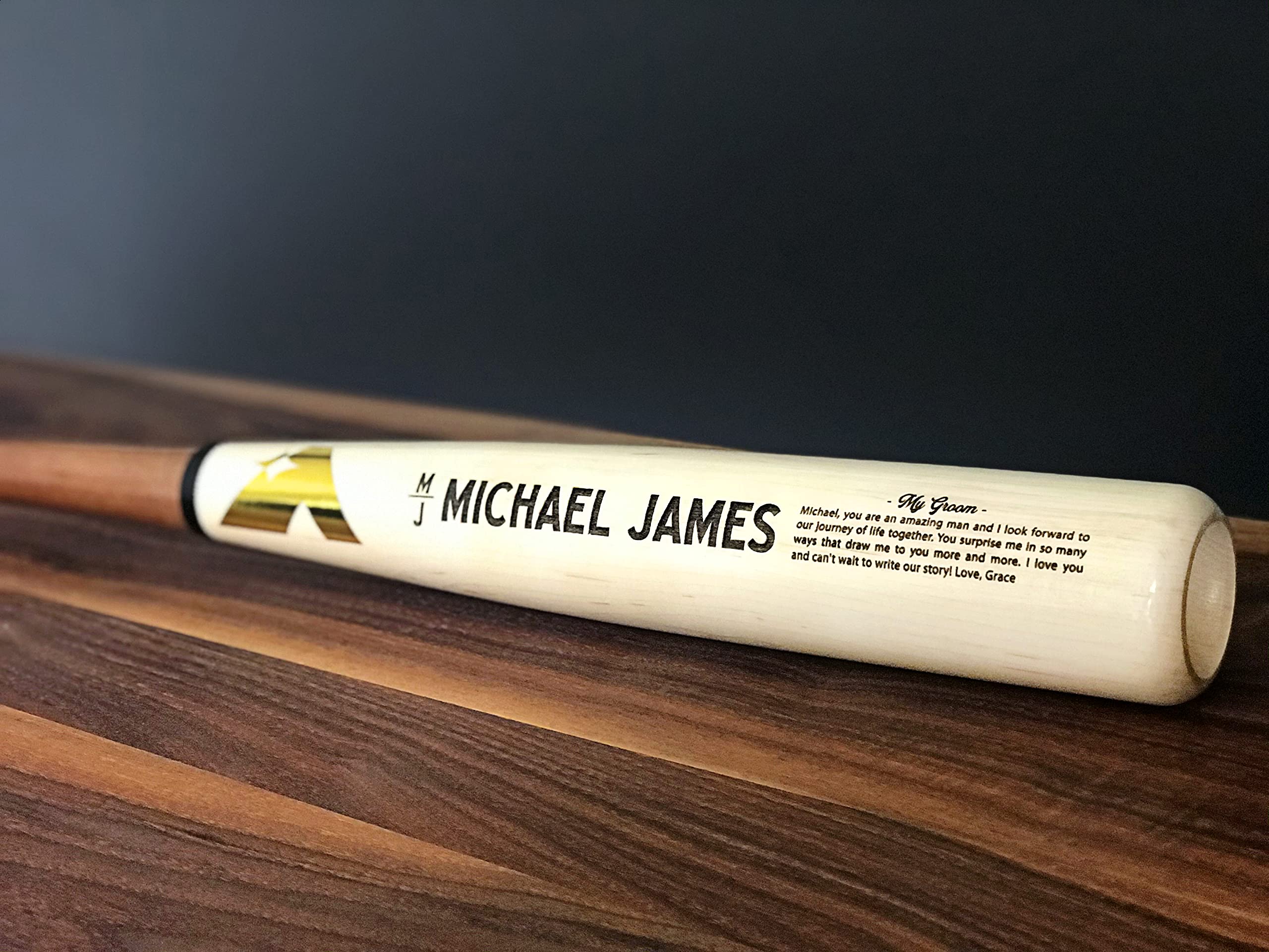 Personalized Baseball Bat Gift for Groom - Custom Engraved Wooden Baseball Bat for Best Man, Groomsmen & Wedding Party - Perfect Baseball-Themed Wedding Gift from Bride (Great for Rehearsal Dinners & Bachelor Parties)