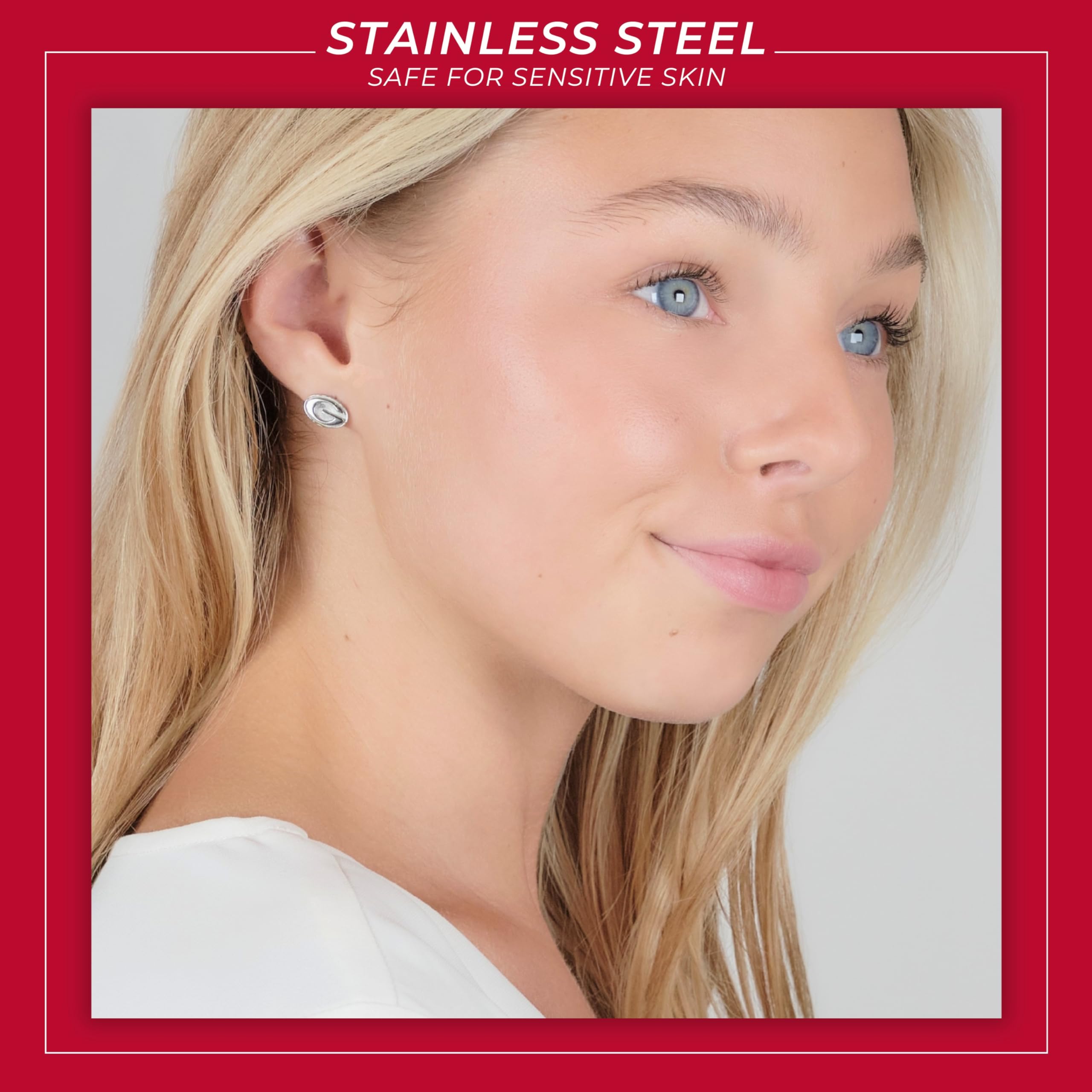 Stone Armory UGA Stud Earrings - Georgia Bulldogs Hypoallergenic Jewelry for Women with Sensitive Ears - Perfect for Game Day, School Spirit & Bulldog Fan Gifts