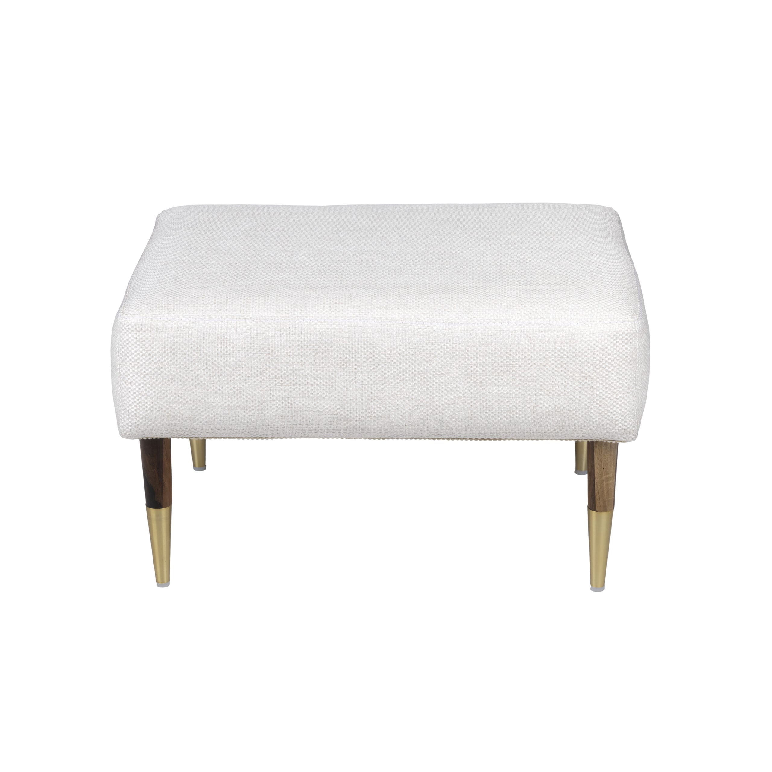 Cyan Design 11818 Oscar Ottoman in Light Brown and Cream - Stylish Footstool for Living Room, Bedroom & Home Decor