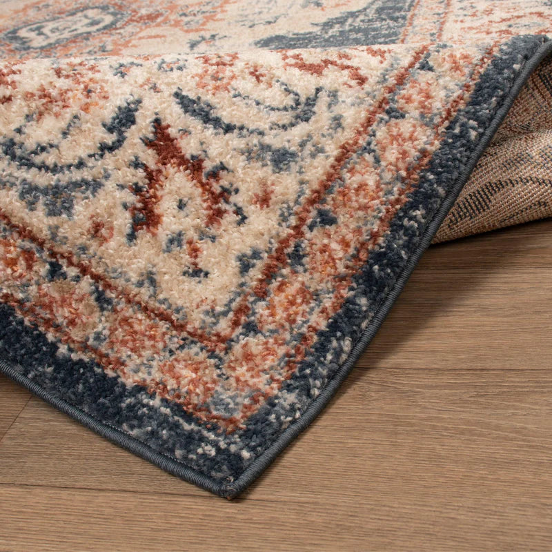 Octavia Oriental Medallion Indoor Area Rug - Traditional Persian Design Non-Slip Living Room Carpet for Home Decor