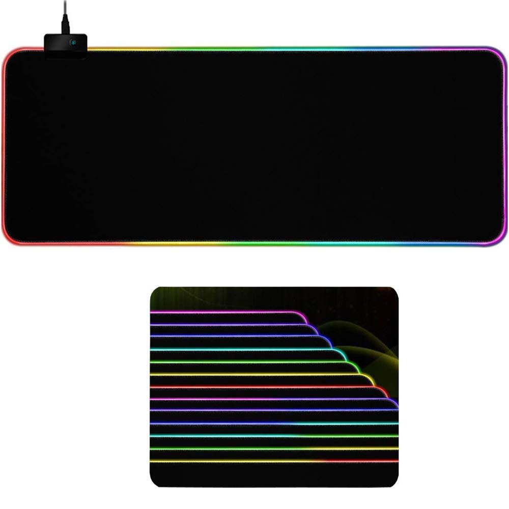 axGear RGB LED Gaming Mouse Pad - Large Non-Slip Surface with 16 Color Modes for PC, Laptop, Computer - Perfect for Gaming, Office Work & Home Use