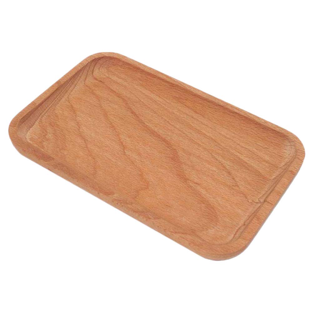 Hemoton Wooden Serving Tray - 1pc Natural Wood Food Tray for Dinner Plates, Cake & Dessert Display | Household Tableware Storage Plate | Perfect for Dining, Entertaining & Kitchen Organization