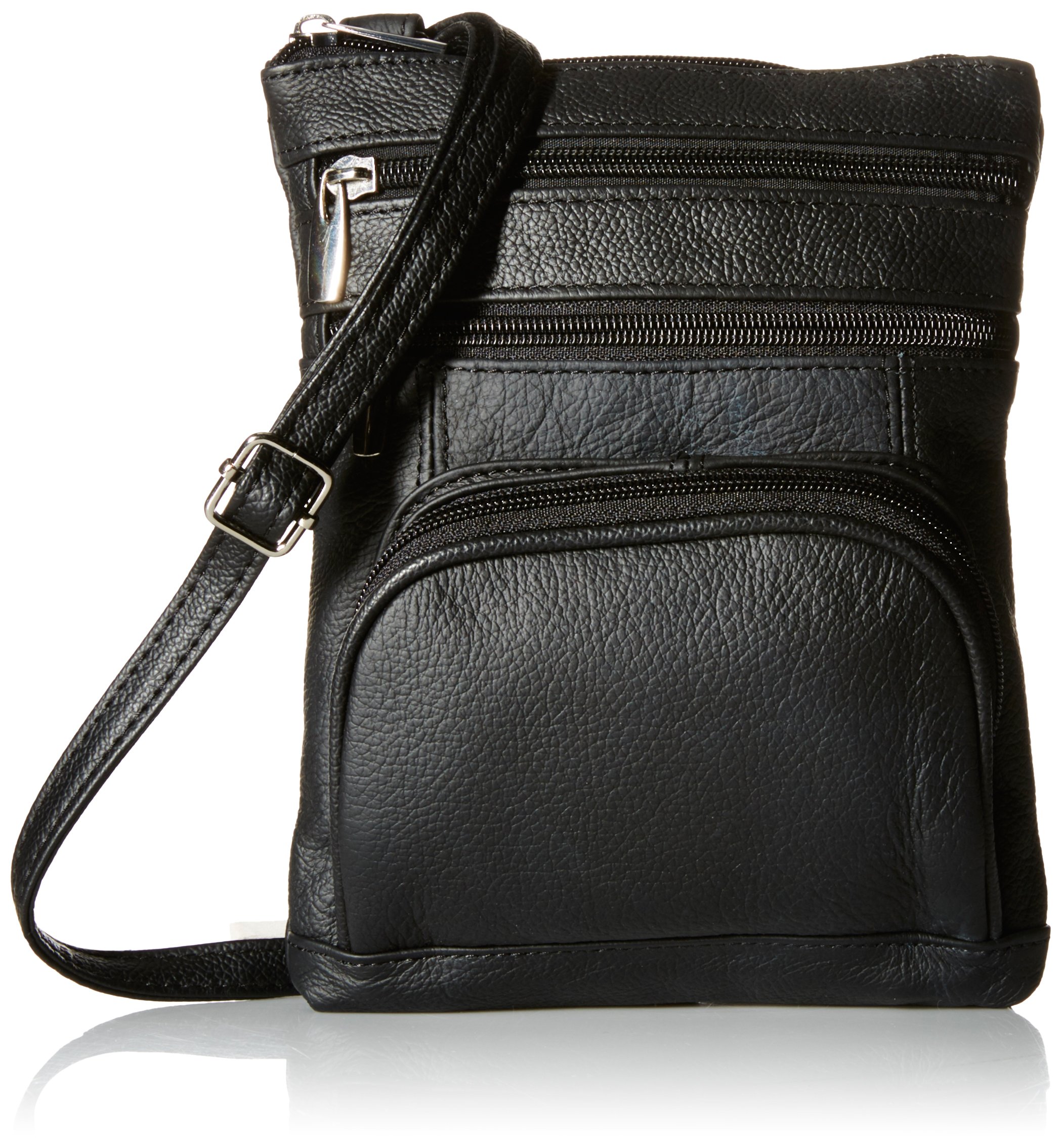 Genuine Leather Crossbody Bag with Multiple Pockets - Stylish & Functional for Women | Perfect for Travel, Work & Everyday Use (Black)