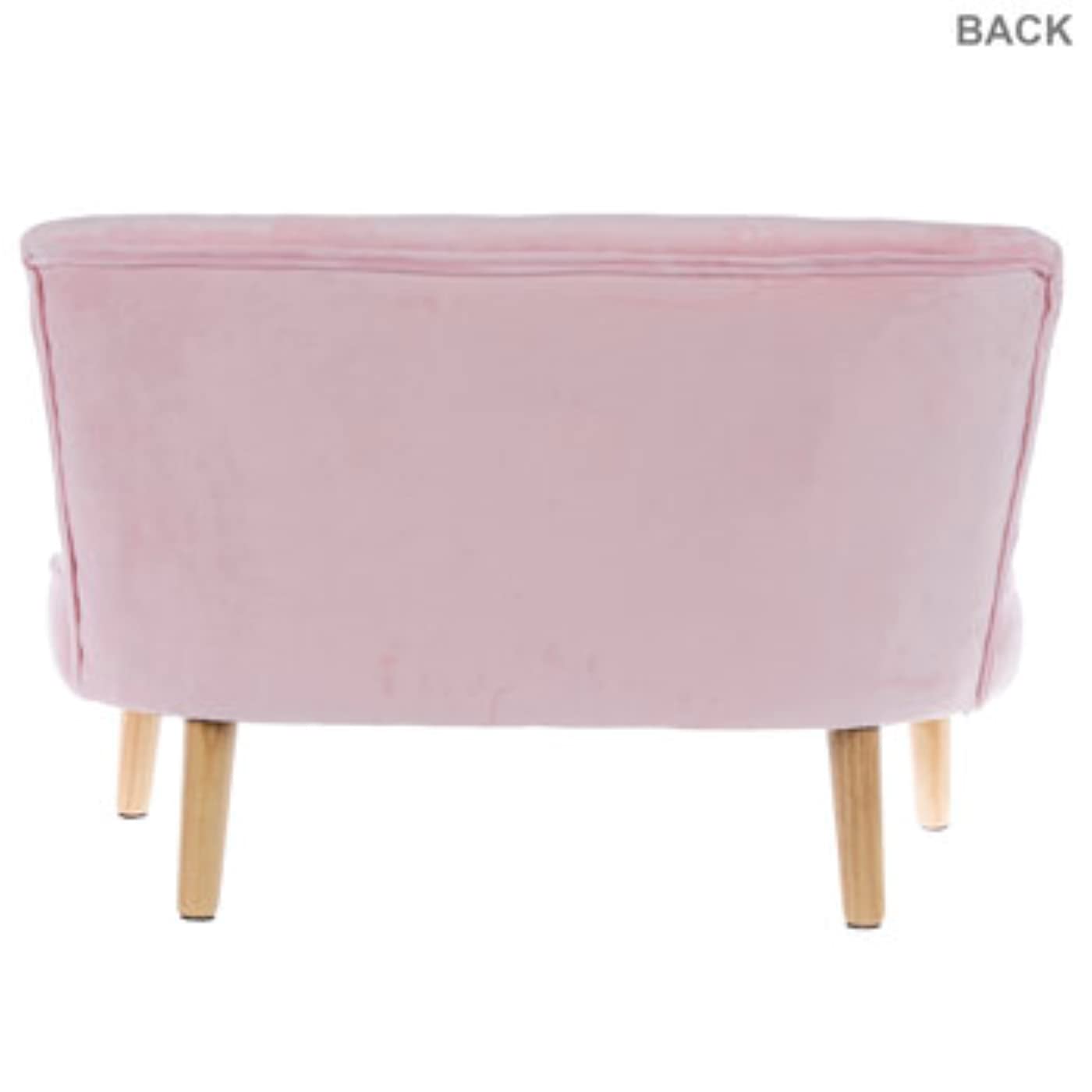Trendy Pink Kids Sofa - Soft Padded Foam Toddler Couch with Plywood Frame & Modern Tapered Legs - Comfortable Children's Furniture for Playroom, Bedroom or Nursery Decor
