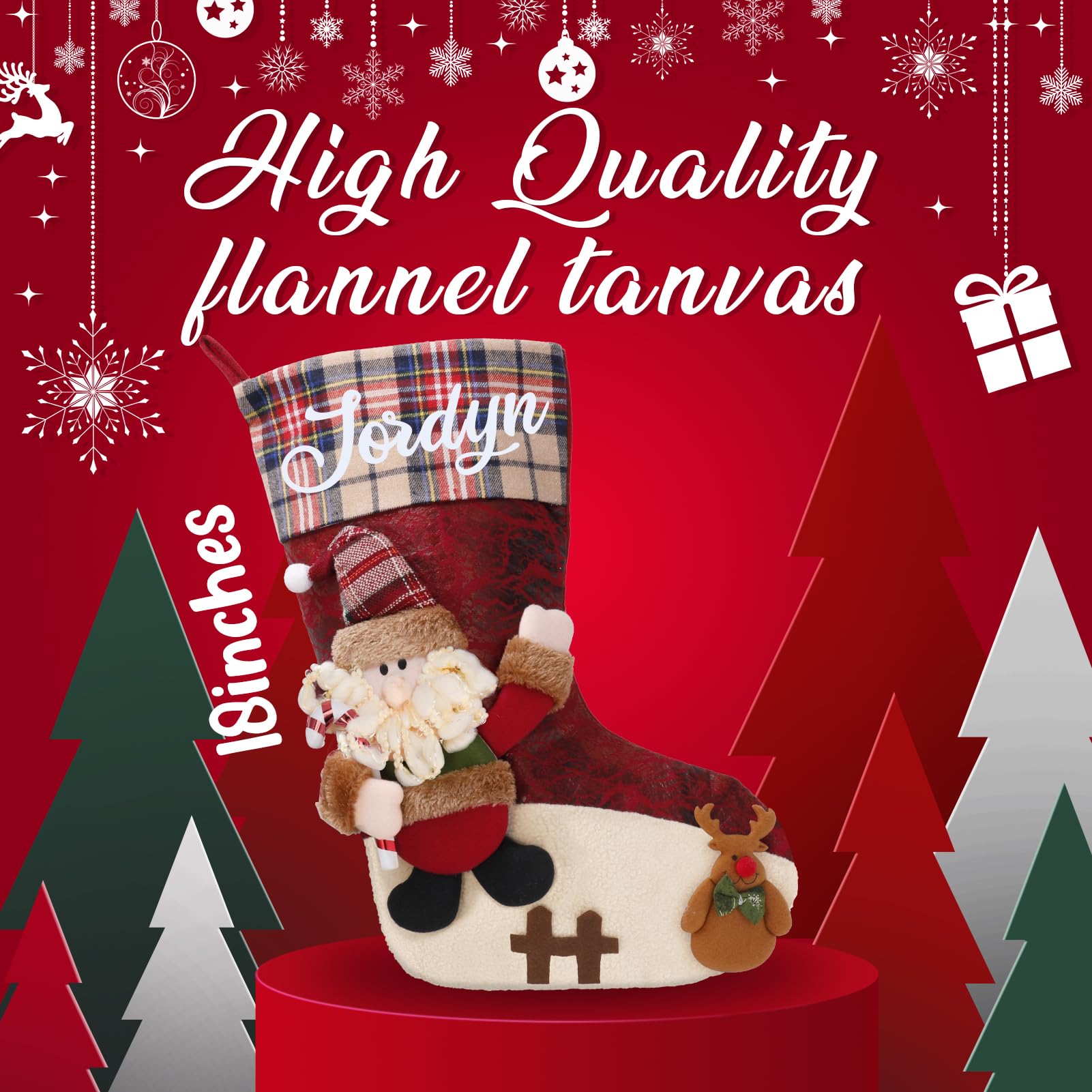 Personalized Christmas Stockings with Name - Custom 18