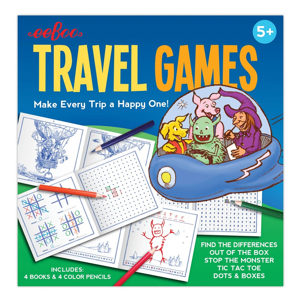 eeBoo Travel Games for Kids - Fun & Educational Card Games for Road Trips, Airplane Rides & Family Vacations