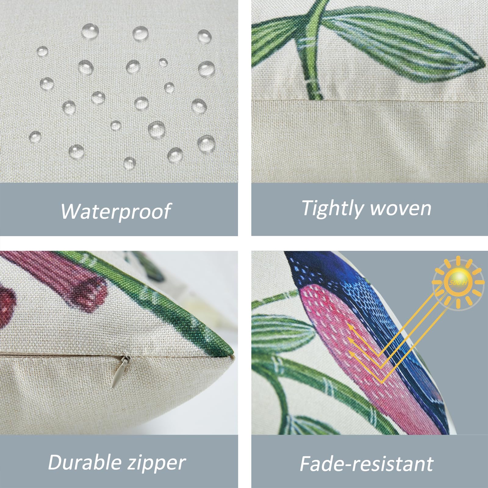 Waterproof Outdoor Throw Pillows Set of 2 - 18×18 Inch Decorative Patio Cushions for Bed, Couch & Sofa | Perfect for Garden, Poolside & Porch Furniture
