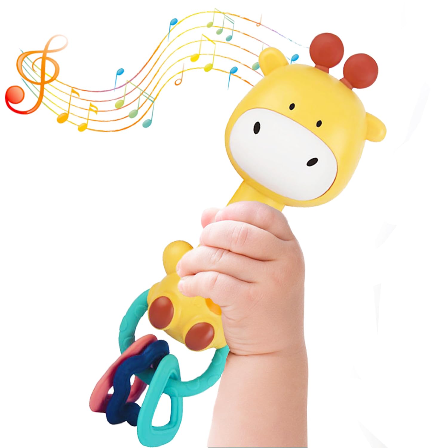 **Baby Music Rattle Toy - Light-Up Teething & Sensory Chew Toy for Infants 6-18 Months, Giraffe-Shaped Gift for Boys & Girls - Perfect for Soothing, Playtime & Early Development**