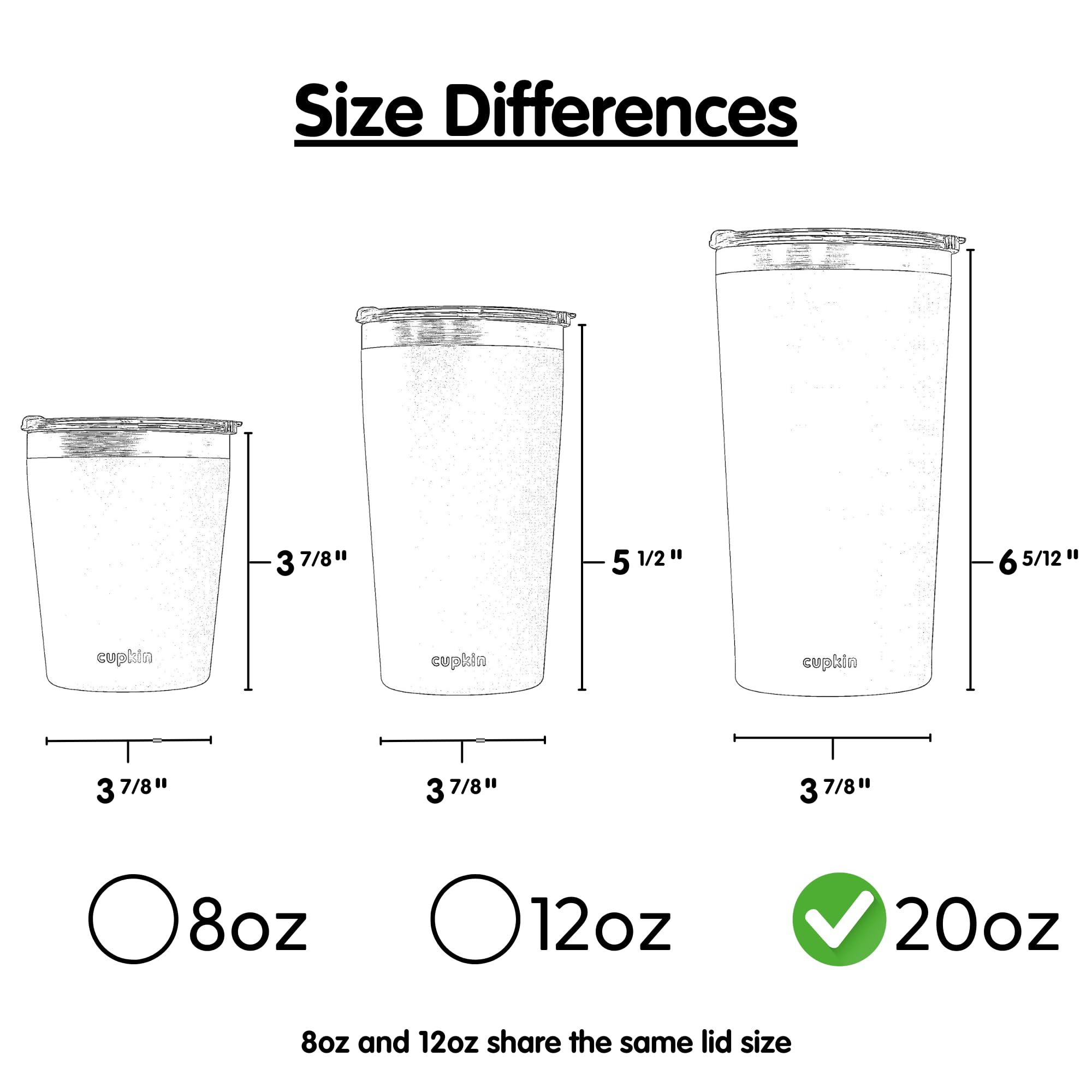 CUPKIN 20 oz Stainless Steel Insulated Tumbler with Lid & Straw - Vacuum Insulated Travel Mug for Hot & Cold Drinks, Leakproof Coffee Cup for Commuting, Office, Gym, Hiking and Outdoor Activities