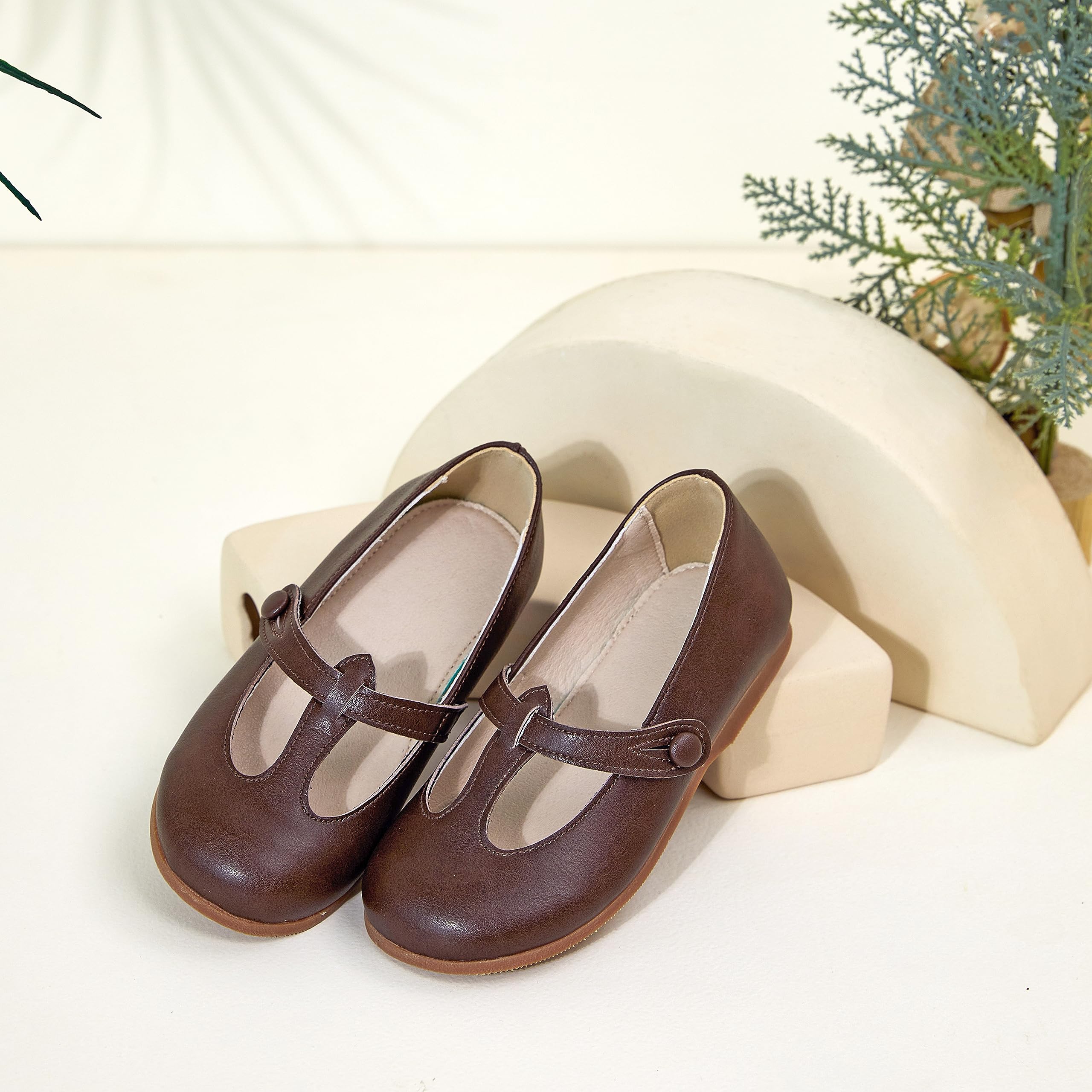GINFIVE Toddler Girls Dress Shoes - Little Kids Flats School Mary Janes Shoes for Toddlers & Preschoolers - Perfect for Weddings, Parties, School & Special Occasions
