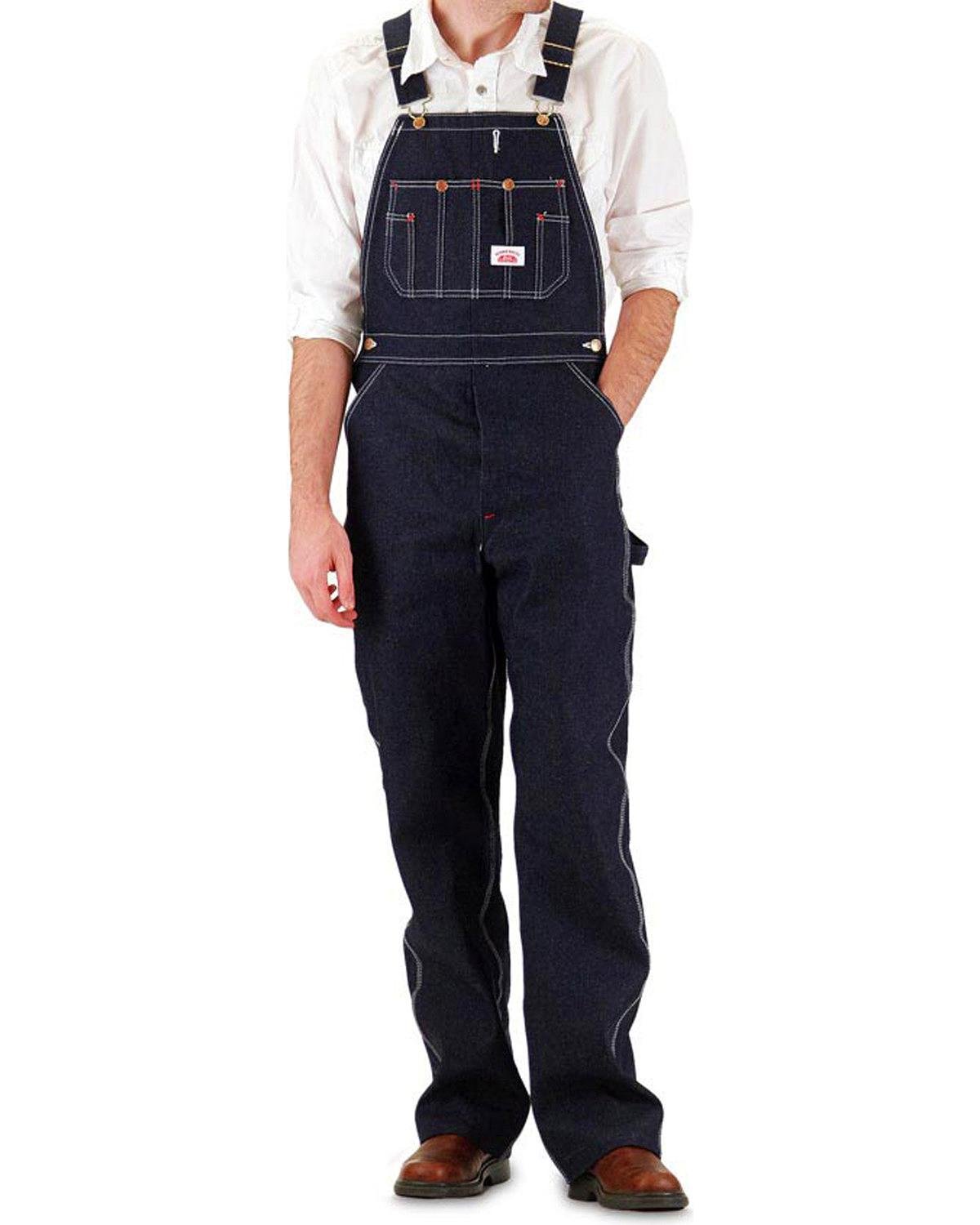 Round House Men's Classic Overalls - Durable Denim Bib Overalls for Work, Farming & Outdoor Activities | Comfortable Vintage Style Overalls for Men