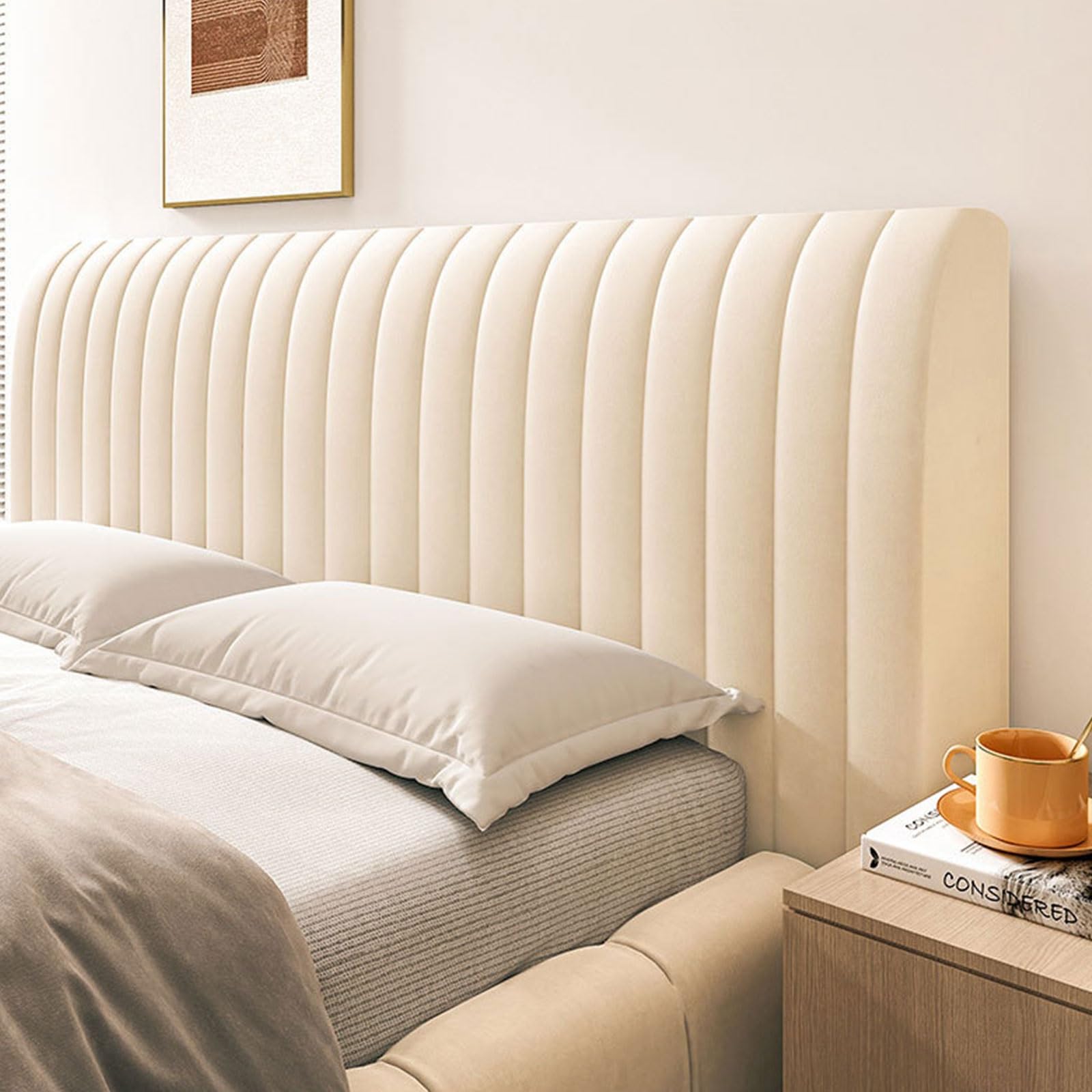 **King Size Bed Headboard Cover - Thick Dustproof Slipcover for Full, Queen & Cal King Beds, 360° Wrapping PP Cotton Padding Protector (Dark Gray) – Perfect for Bedroom Upgrade & Dust Protection**