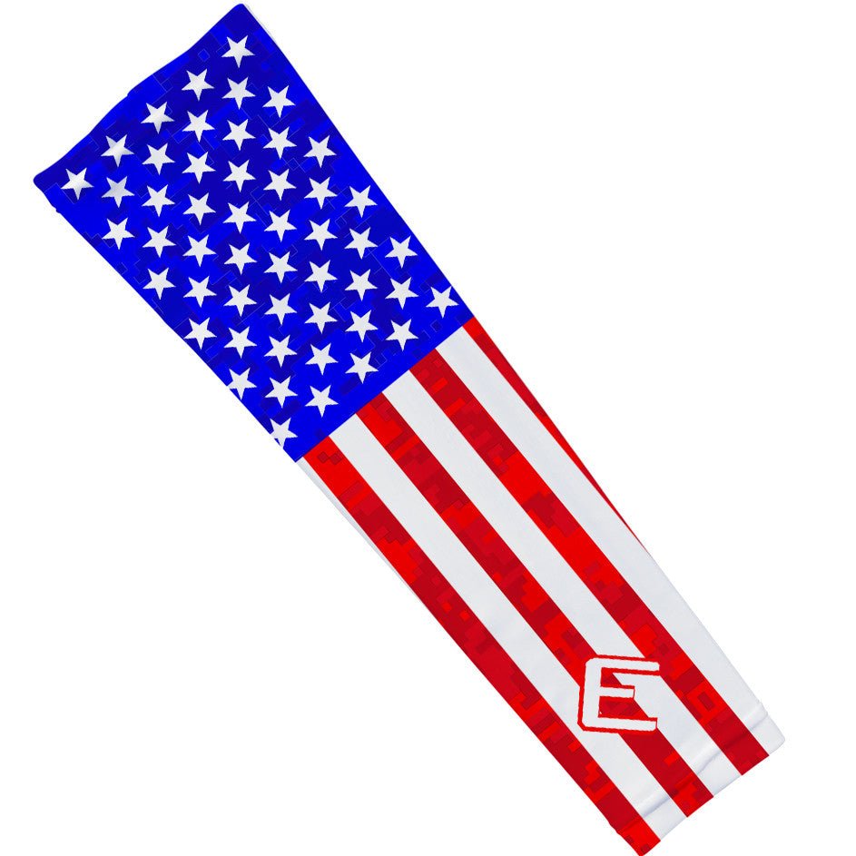 USA Flag 2.0 Arm Sleeve - Patriotic Compression Sleeves for Running, Cycling & Sports - American Flag Design for Men & Women