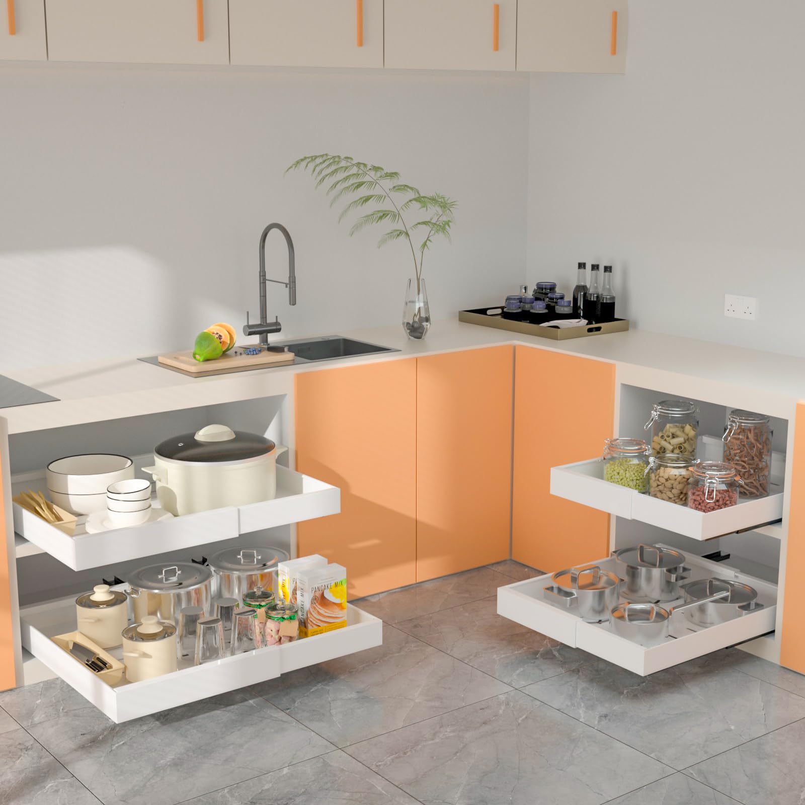 2 Pack Expandable Pull Out Cabinet Organizer (12.6