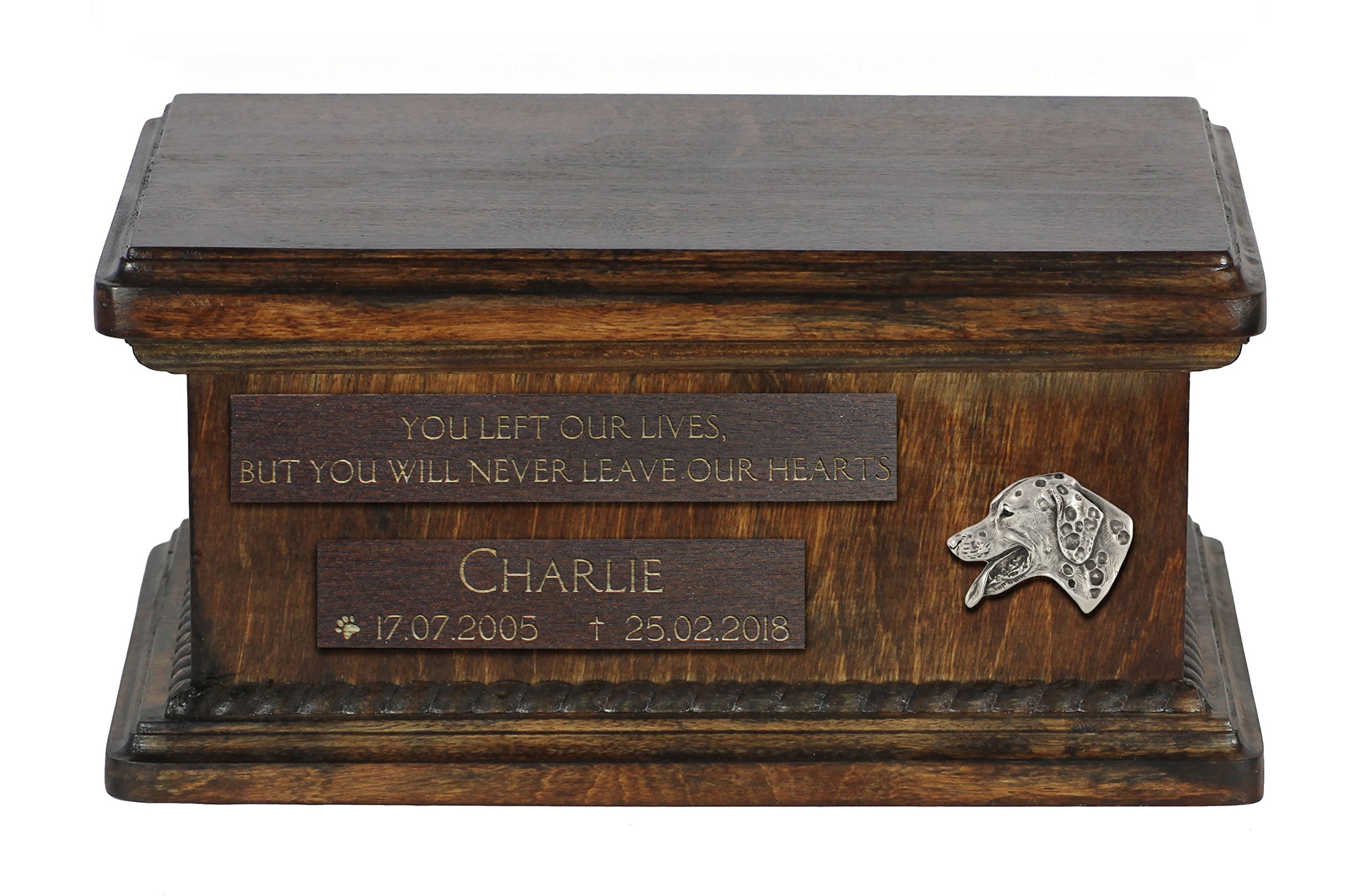 Personalized Dalmatian Dog Urn for Ashes - Custom Engraved with Your Pet's Name & Date - Memorial Keepsake for Beloved Dogs - Perfect for Home Display or Memorial Ceremony